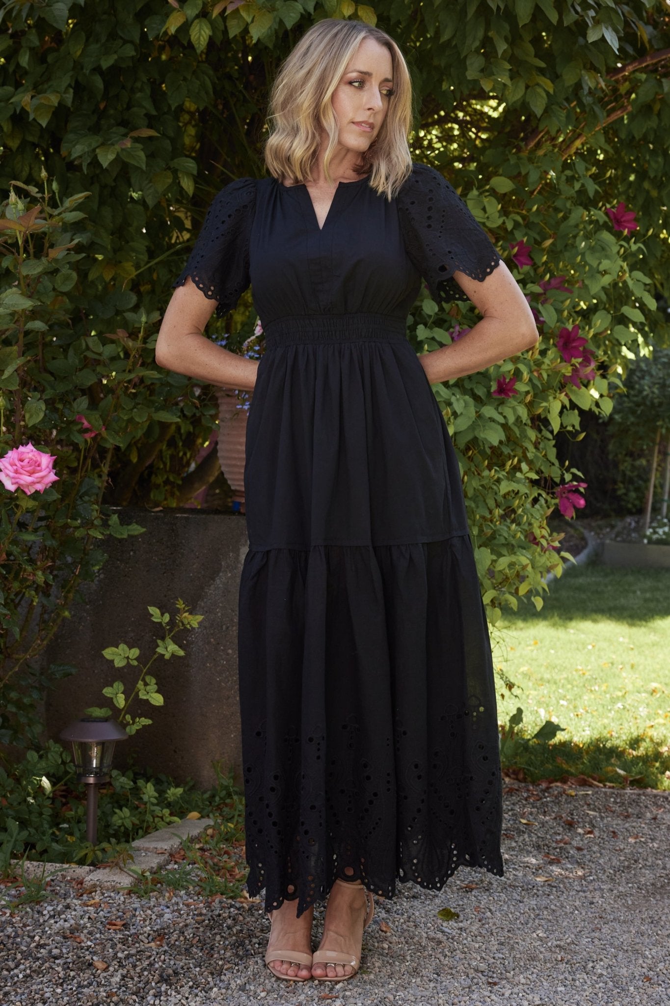 Annette Eyelet Maxi Dress | Black Sale Great Deals