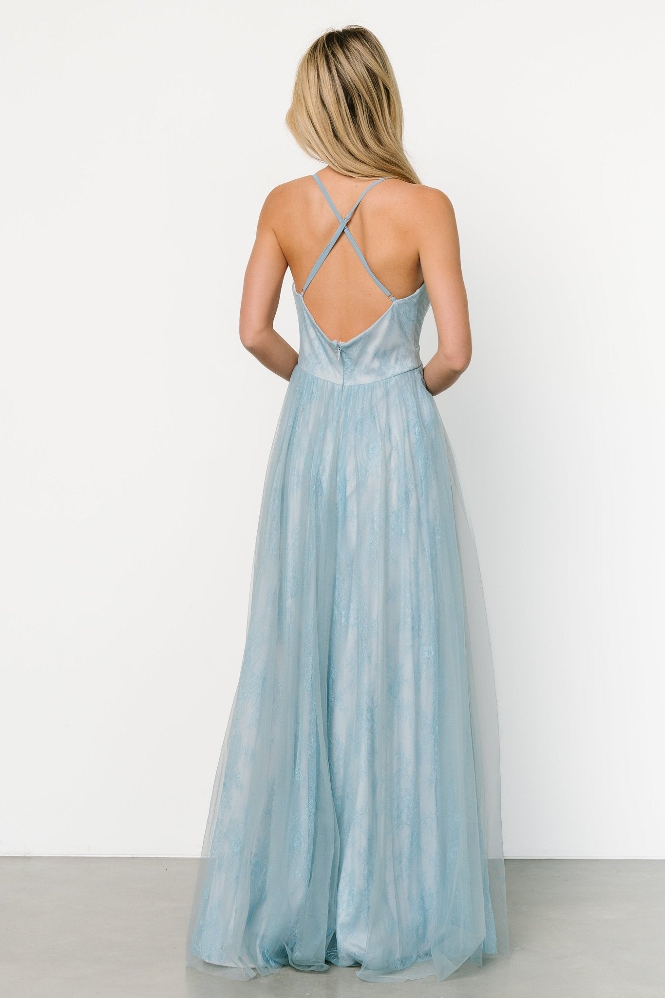 Vasia Lace Tulle Maxi Dress | Soft Blue Largest Supplier Cheap Pice