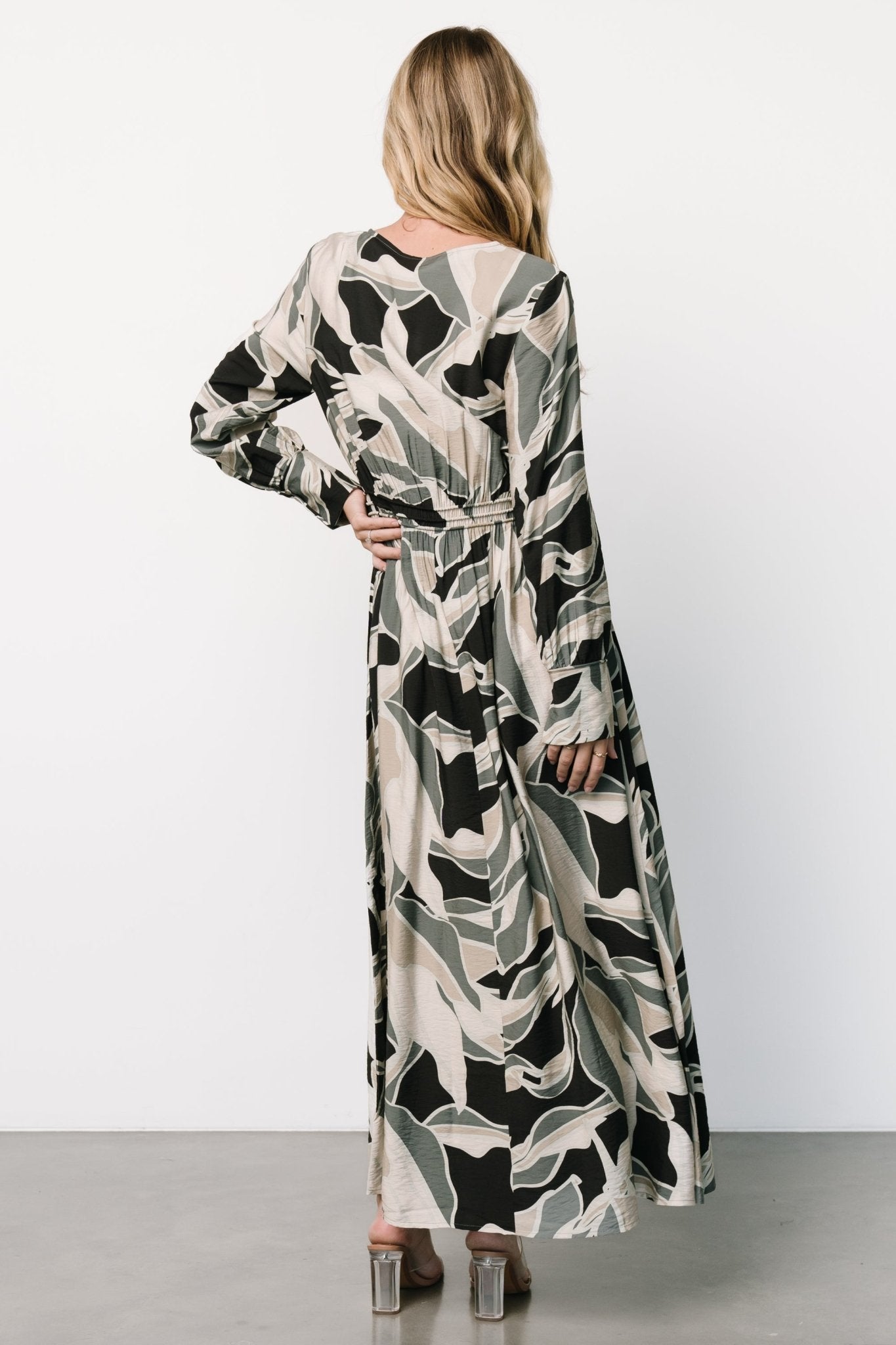 Zinnia Maxi Dress | Black + Eucalyptus Print Cheap Sale Now