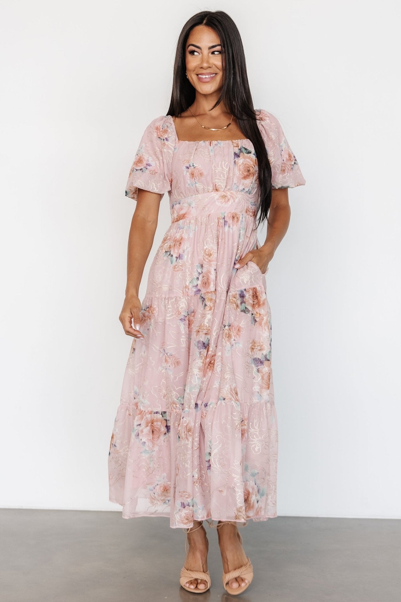 Annabeth Midi Dress | Blush Floral Cheap Best