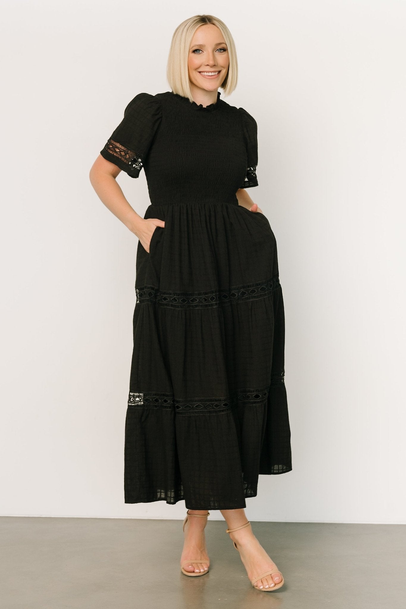 Loveland Geo Lace Maxi Dress | Black Cheap Sale Looking For