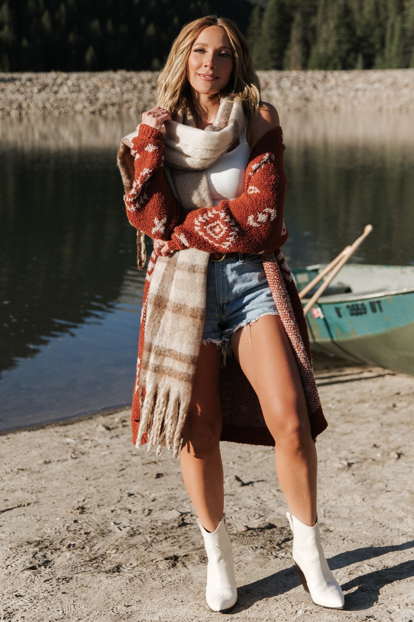 Missoula Oversized Cardigan | Rust + Beige Top Quality Sale Online