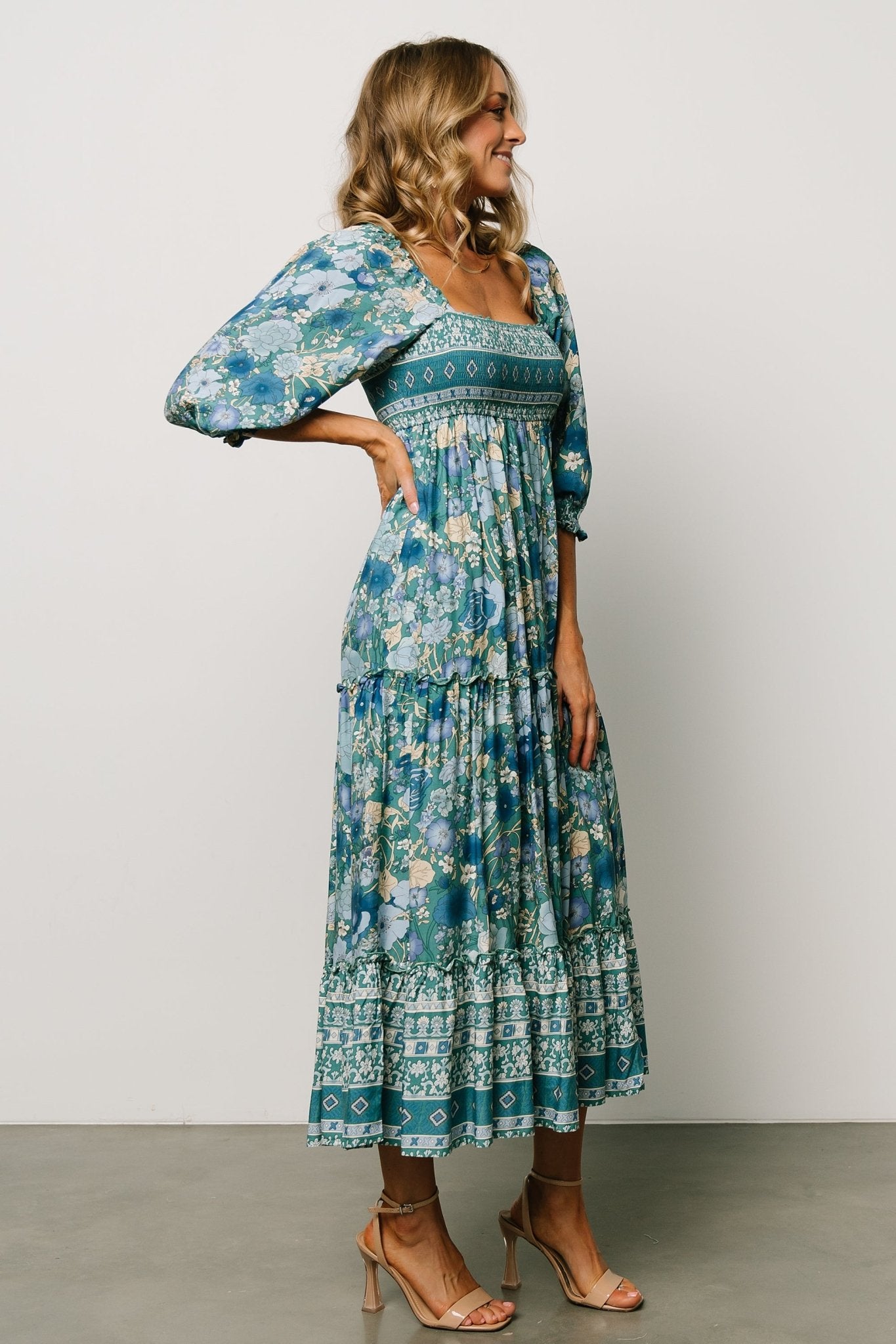 Shanna Tiered Dress | Emerald Multi Cheap Pice