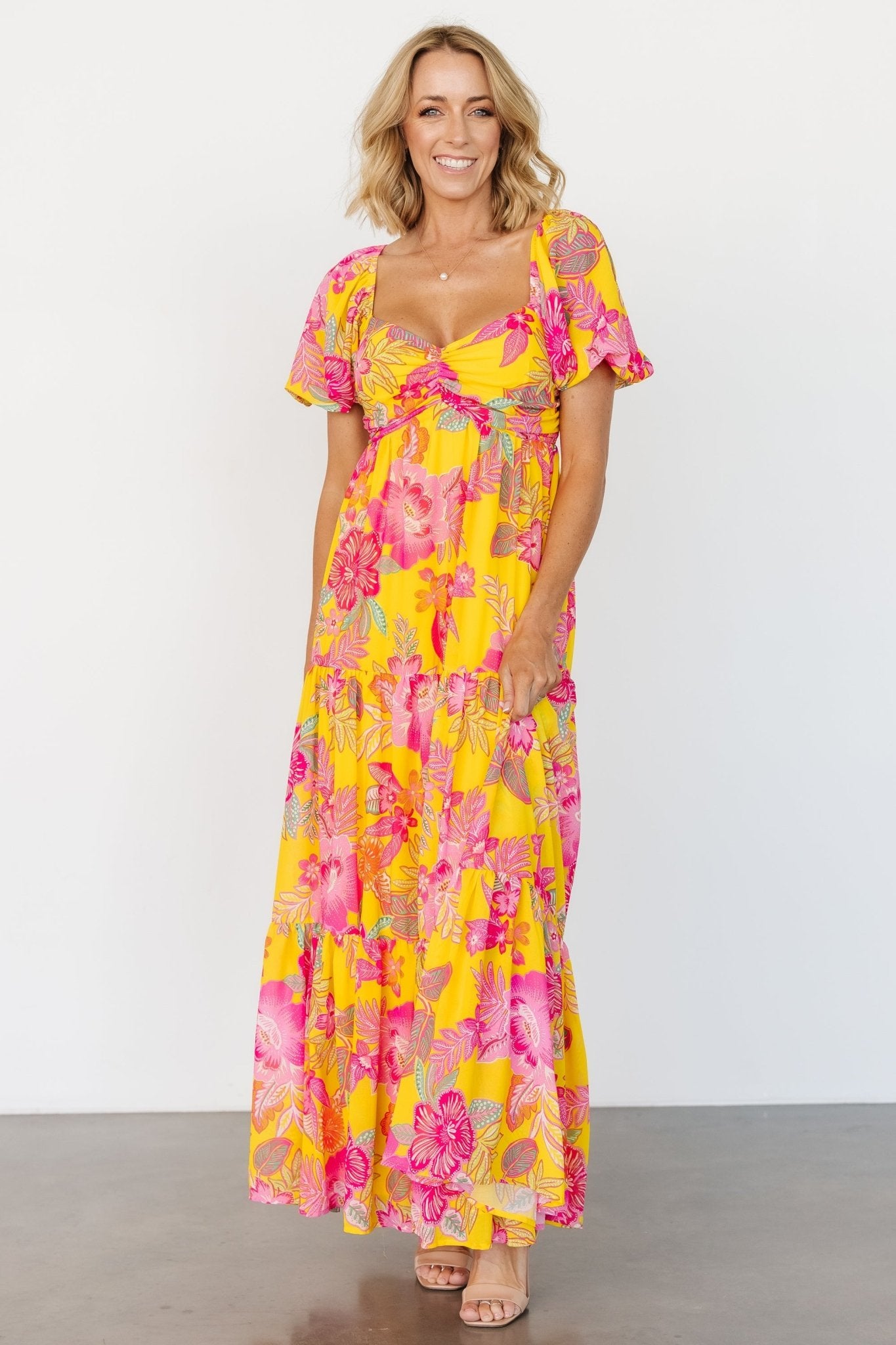 Darla Maxi Dress | Yellow + Pink Floral Sale Real