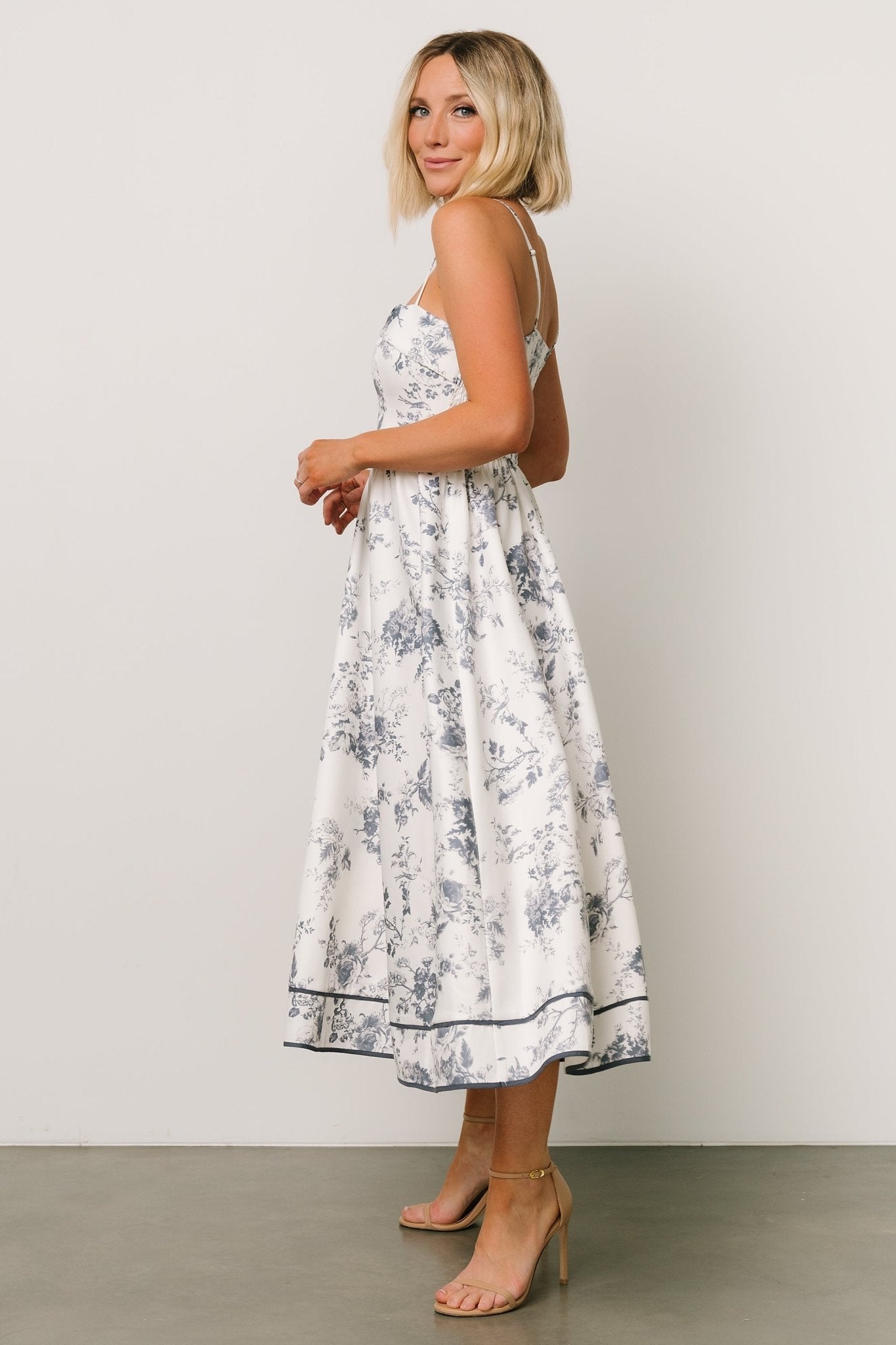 Bellagio Midi Dress | Slate Floral Enjoy Online