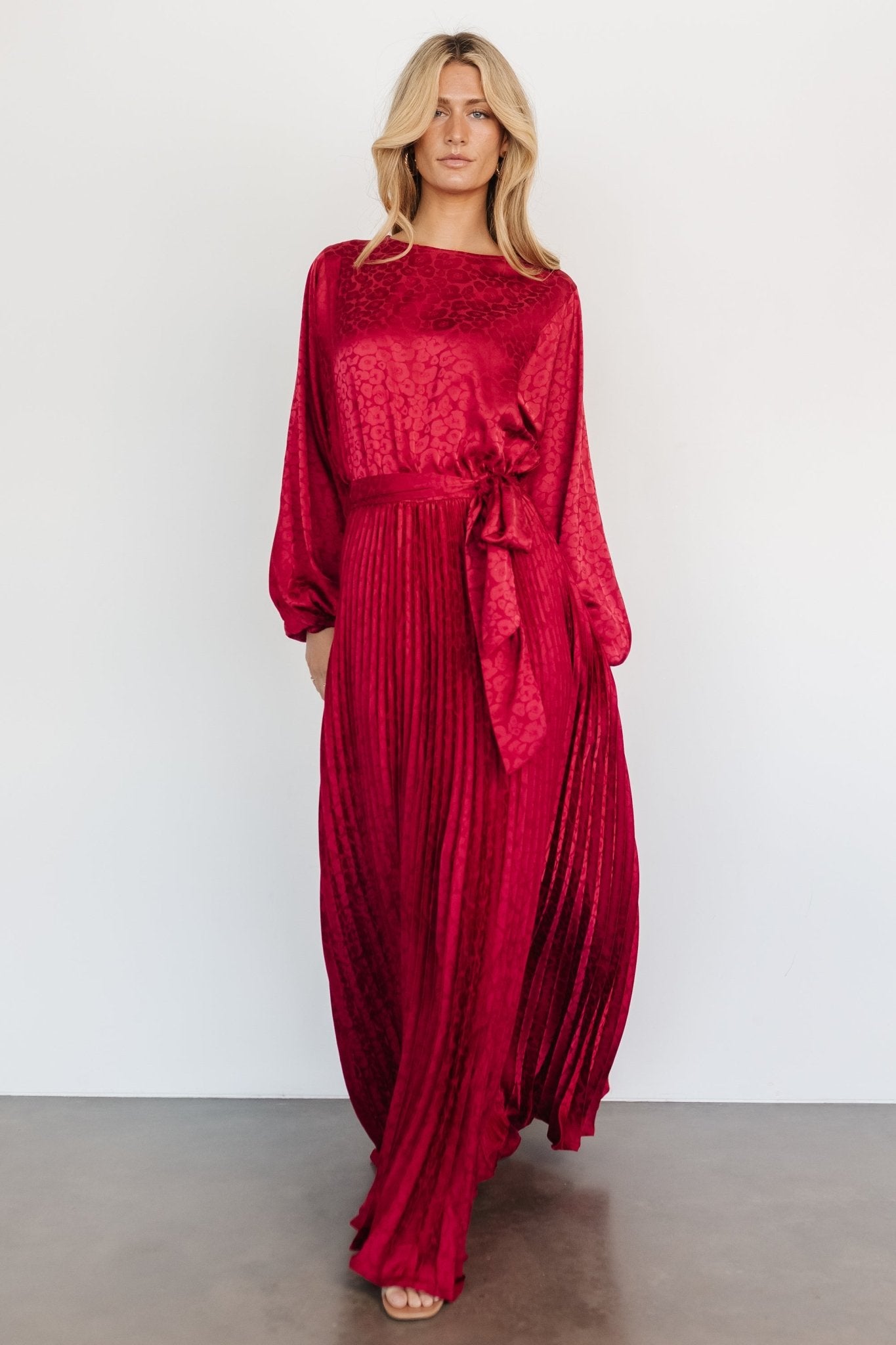 Marva Pleated Maxi Dress | Wine Find Great Cheap Online