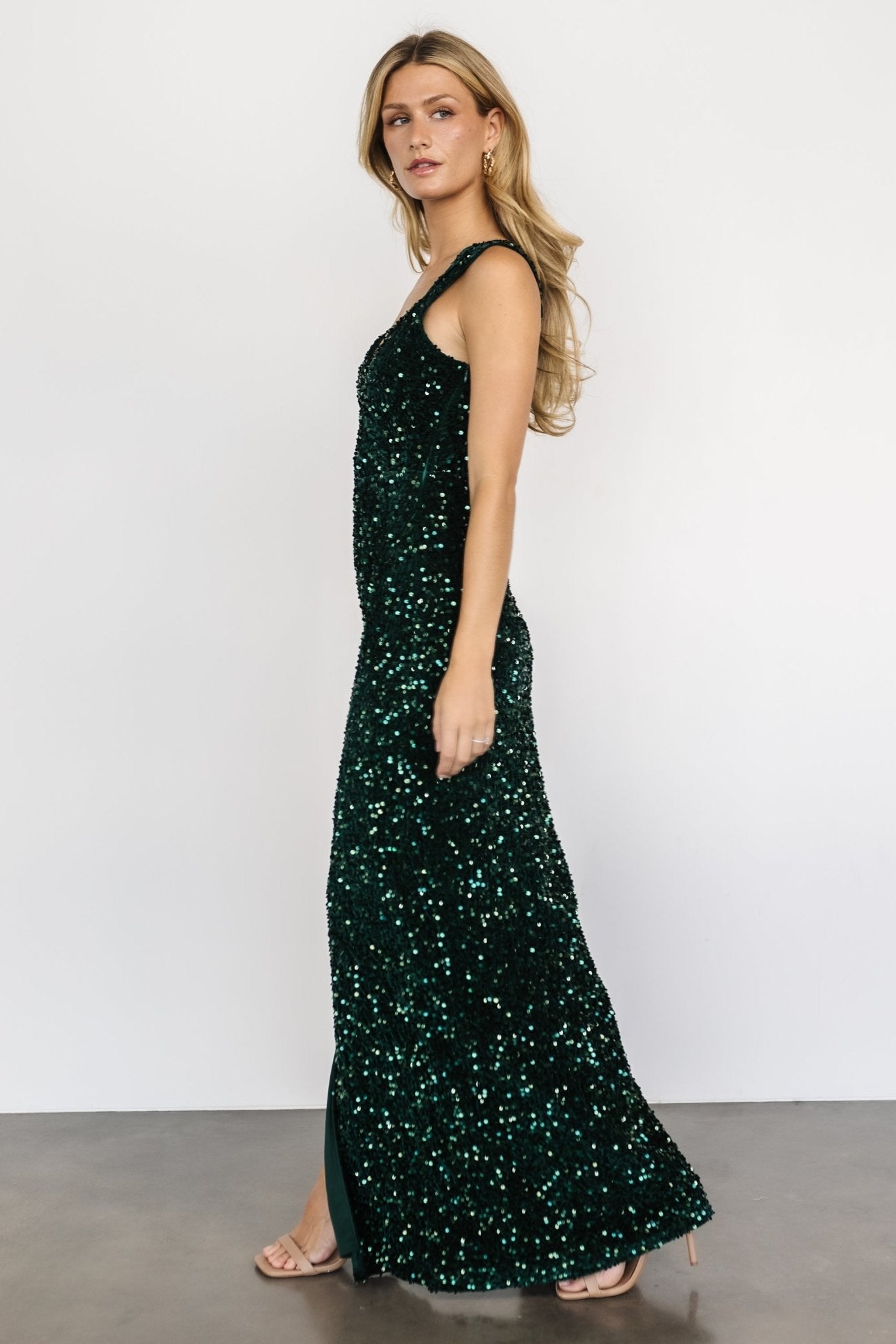 Marilyn Sequin Maxi Gown | Emerald Free Shipping Nicekicks