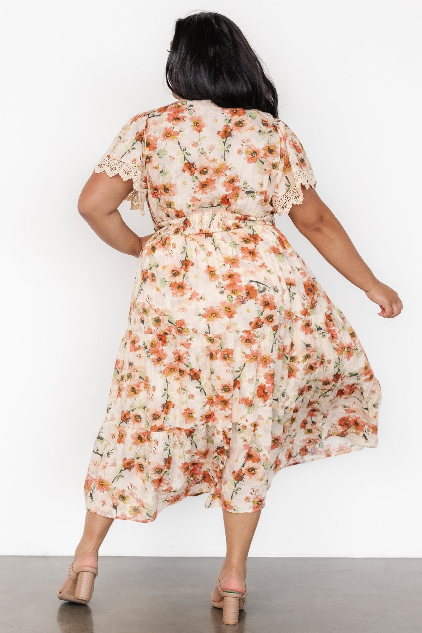 Aliyah Midi Dress | Coral Floral Buy Cheap Perfect