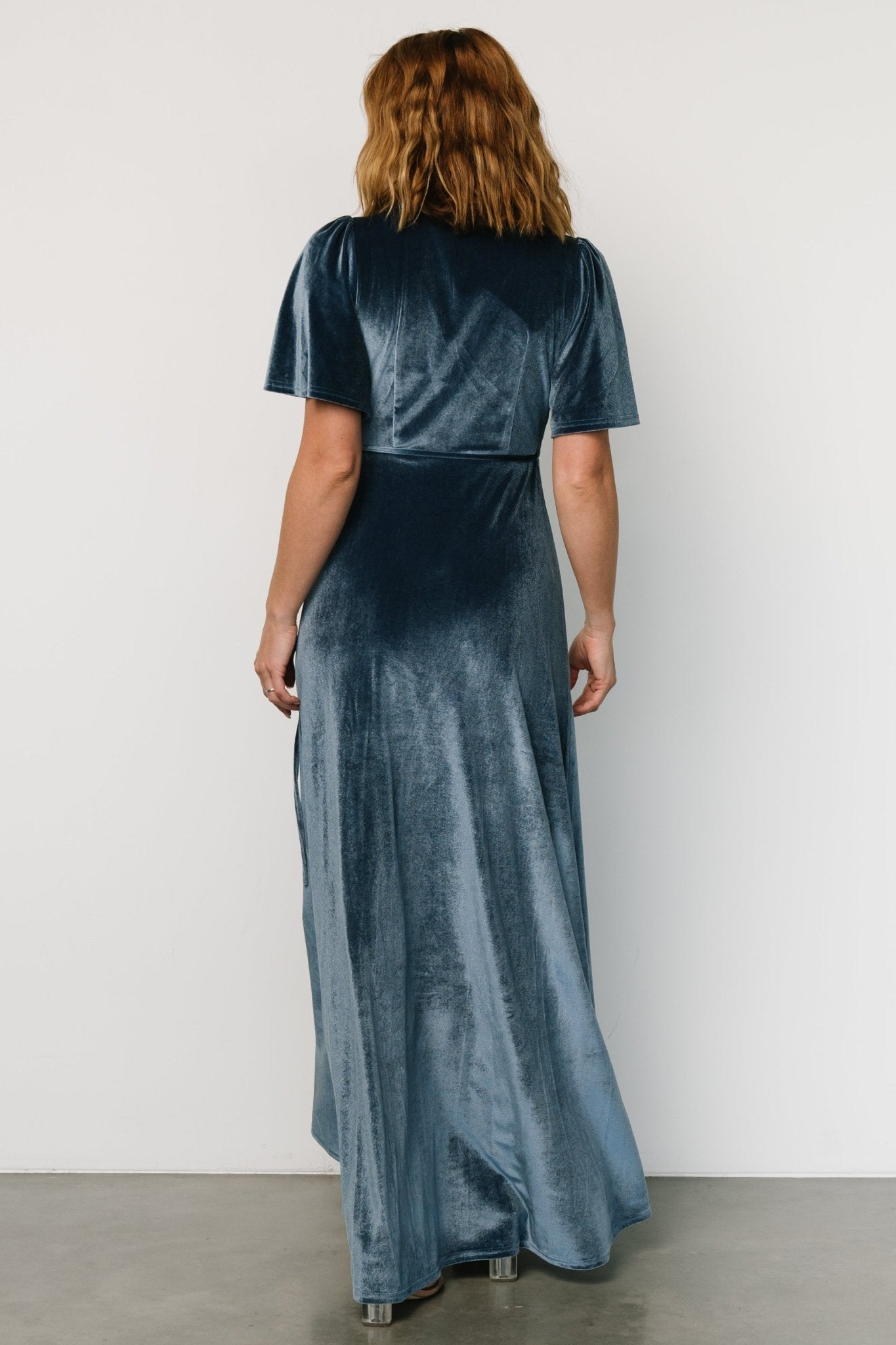 Katelyn Velvet Maxi Wrap Dress | Blue Discounts