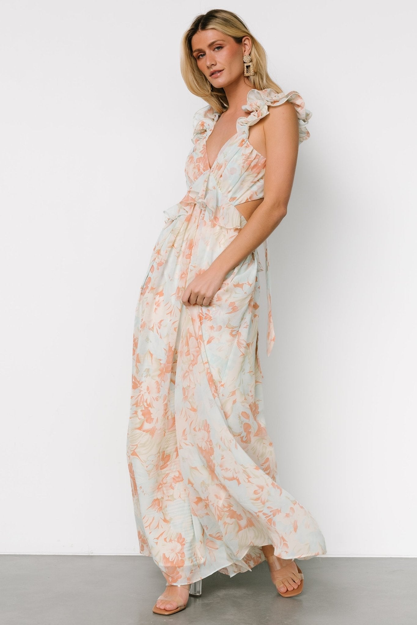 Brigitta Maxi Dress | Mint Floral Clearance Original