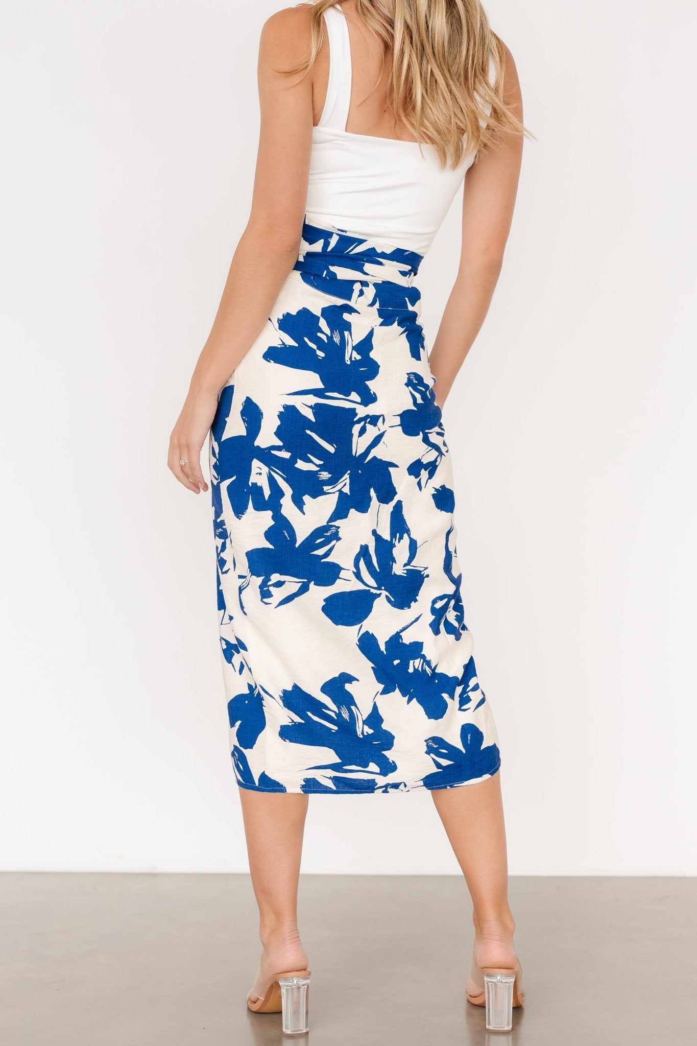 Vista Wrap Midi Skirt | Blue Print Cheap From China