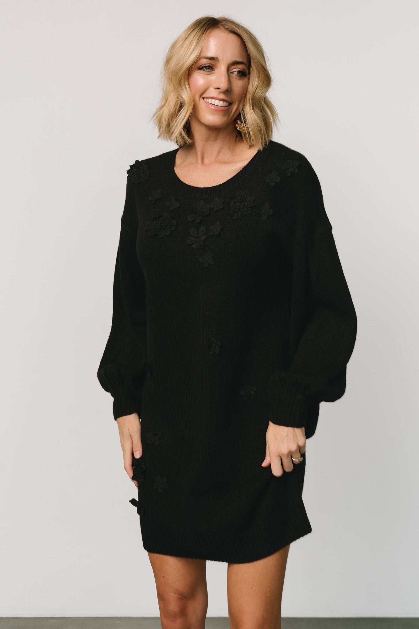 Margaux Sweater Dress | Black Buy Cheap Cheapest