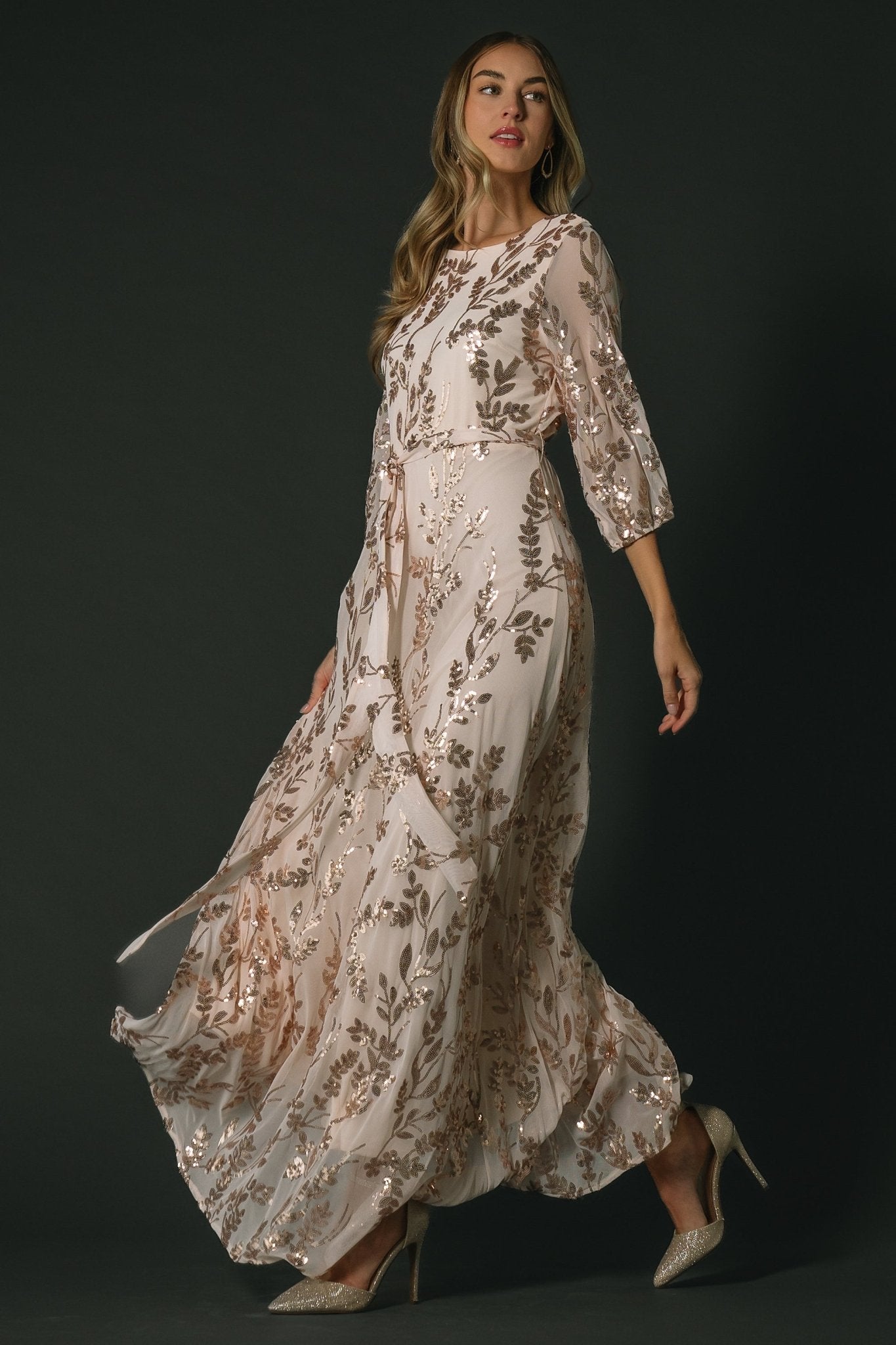 Destiny Sequin Maxi Dress | Rose Gold For Sale Free Shipping