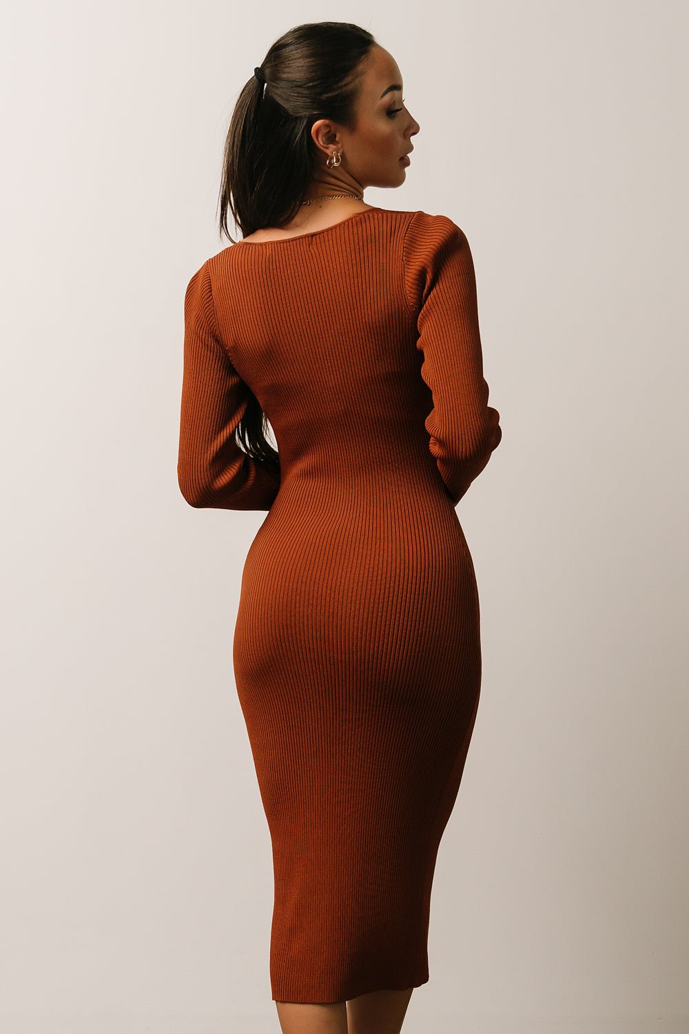 Waldorf Ribbed Midi Dress | Chestnut Cheap Sale Footaction