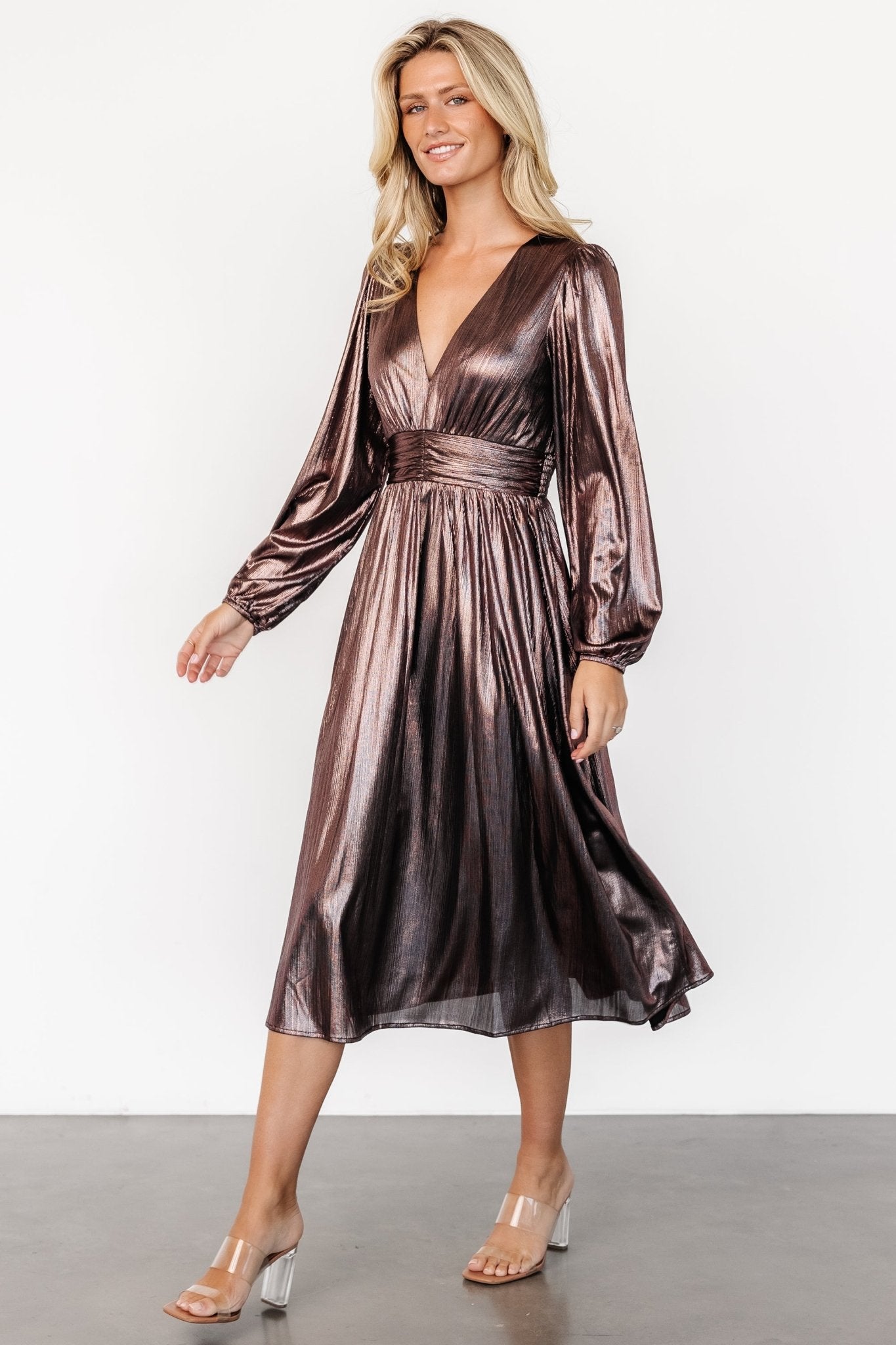 Aisha Shimmer Dress | Bronze Buy Cheap Visit New