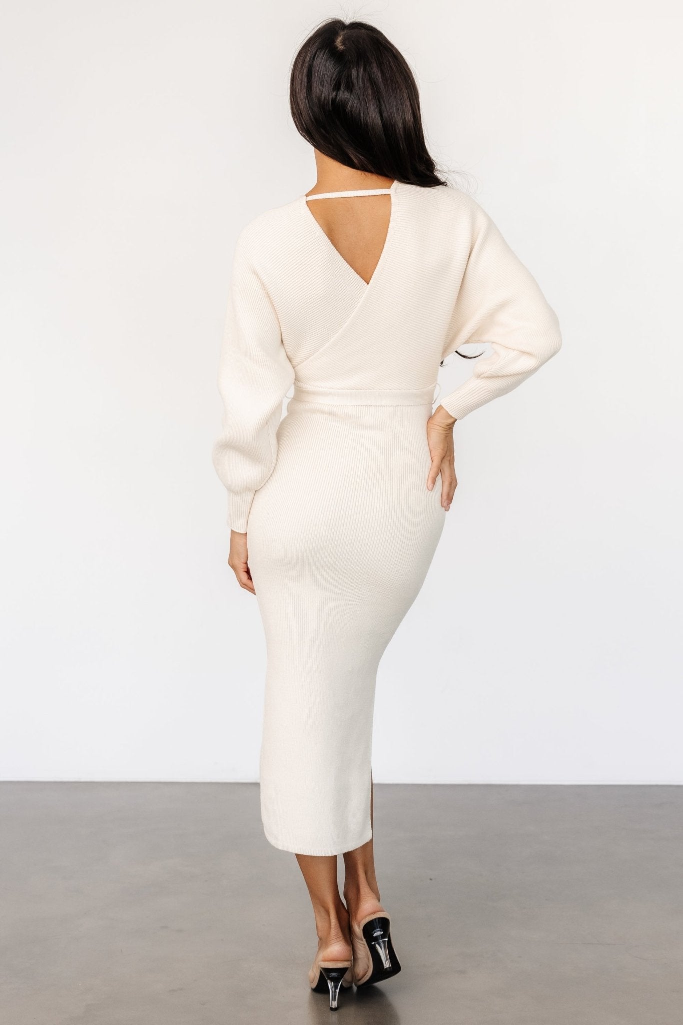 Sammi Faux Wrap Dress | Cream Discount Release Dates