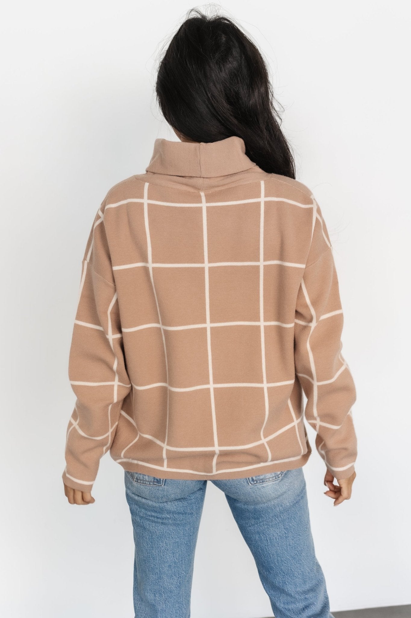 Tahoe Turtleneck Sweater | Taupe + Cream Cheap Best Sale