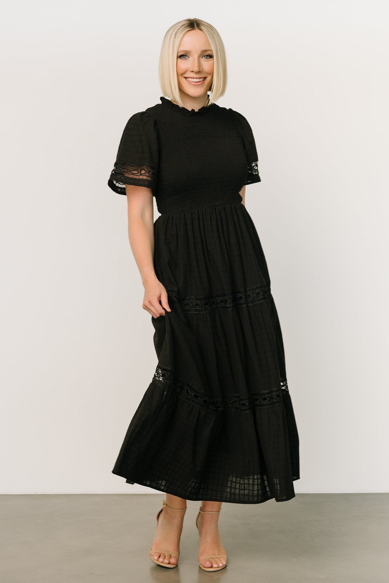 Loveland Geo Lace Maxi Dress | Black Cheap Sale Looking For