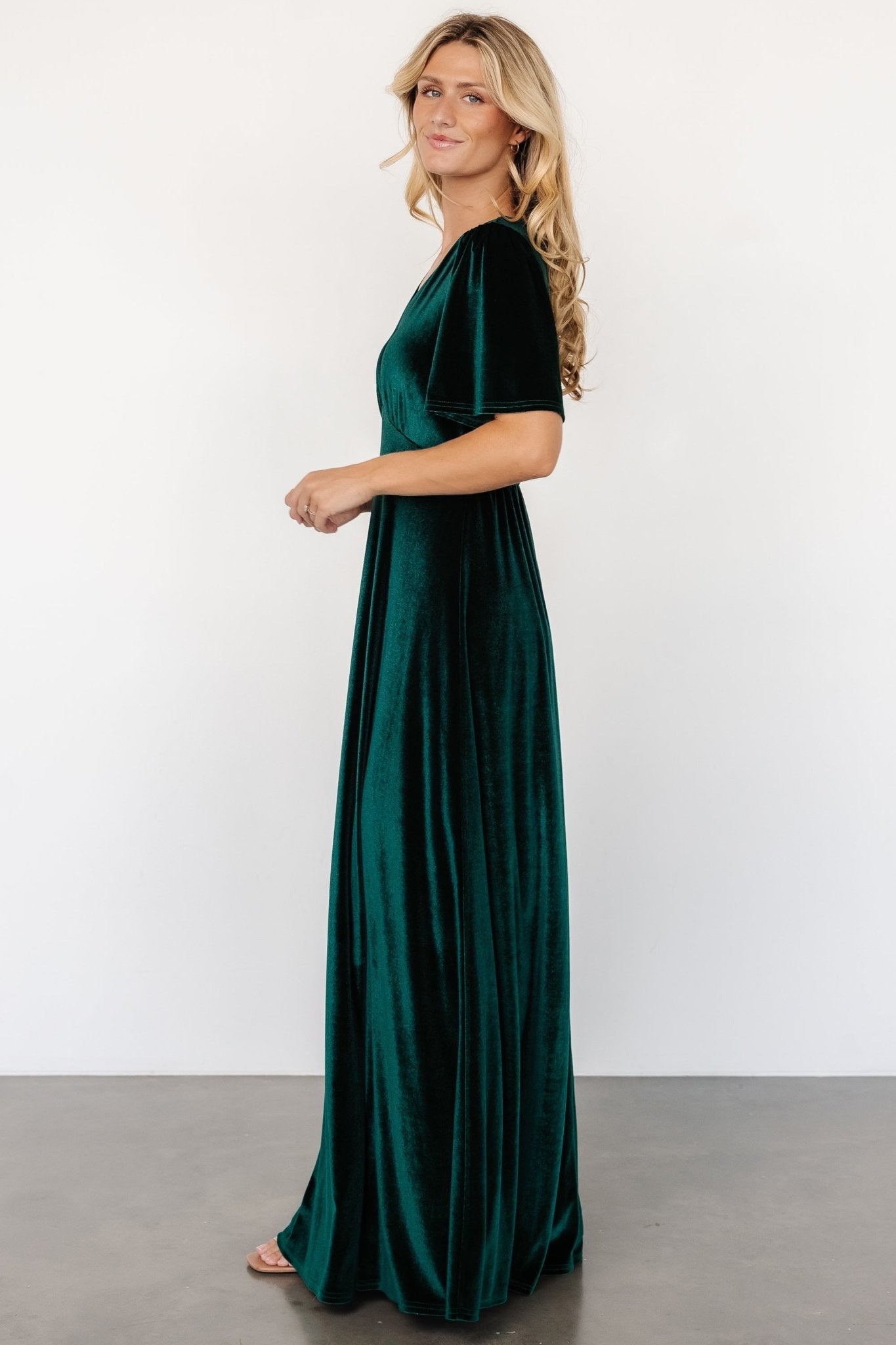 Vivian Velvet Maxi Dress | Emerald Free Shipping Browse