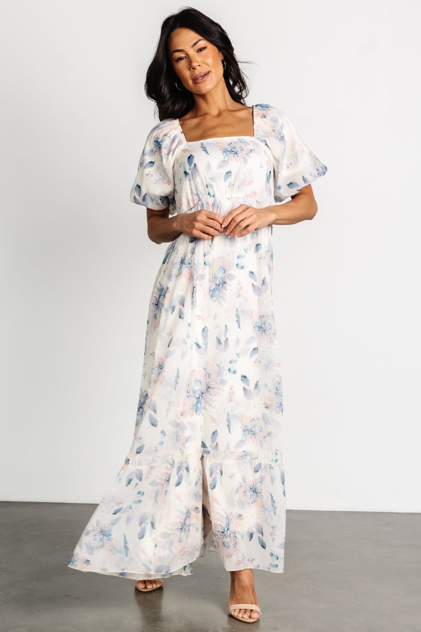 Dalia Maxi Dress | Cream + Blue Floral Tumblr