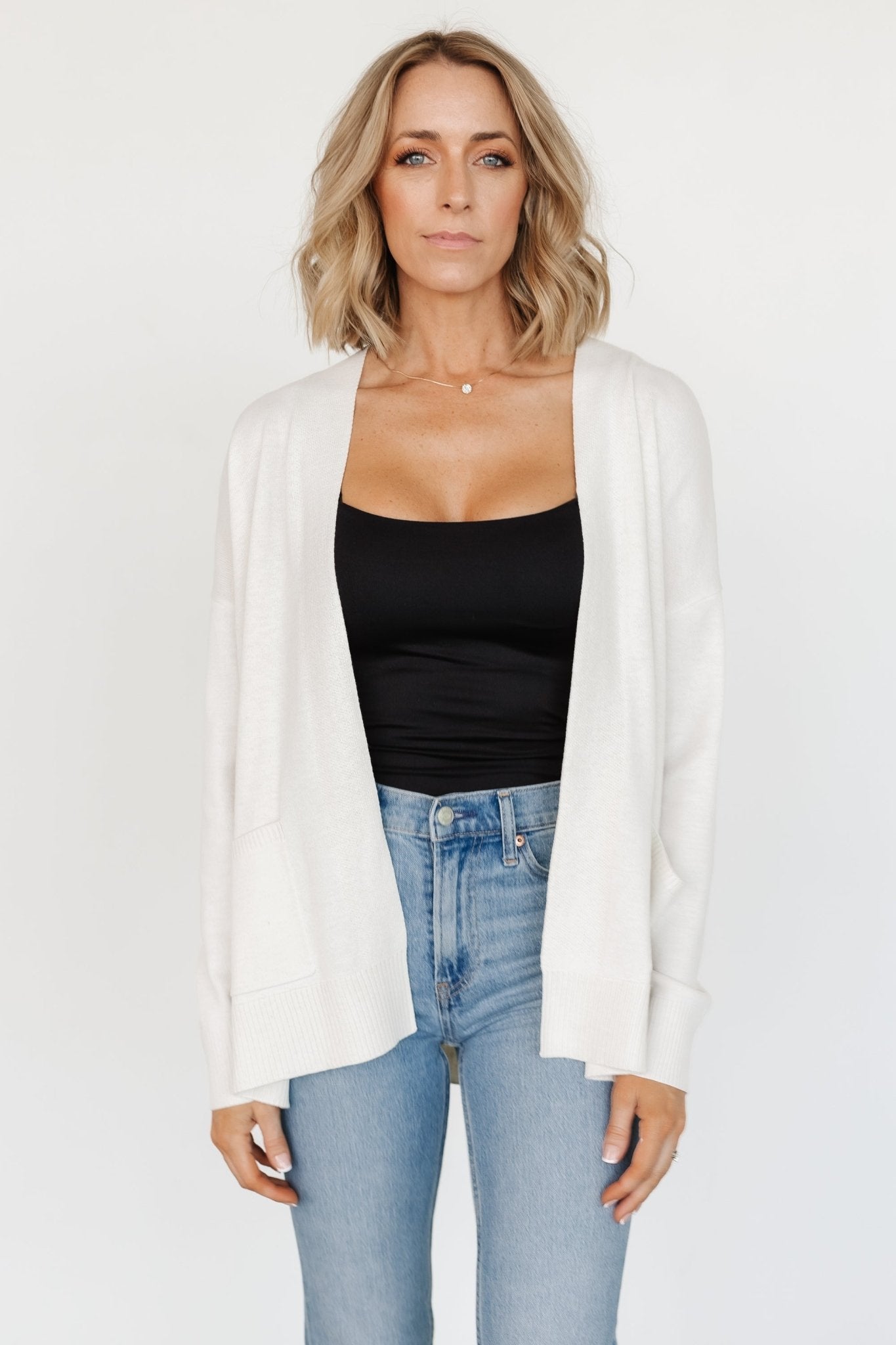 Bennett Pocket Cardigan | Ivory Buy Cheap Factory Outlet