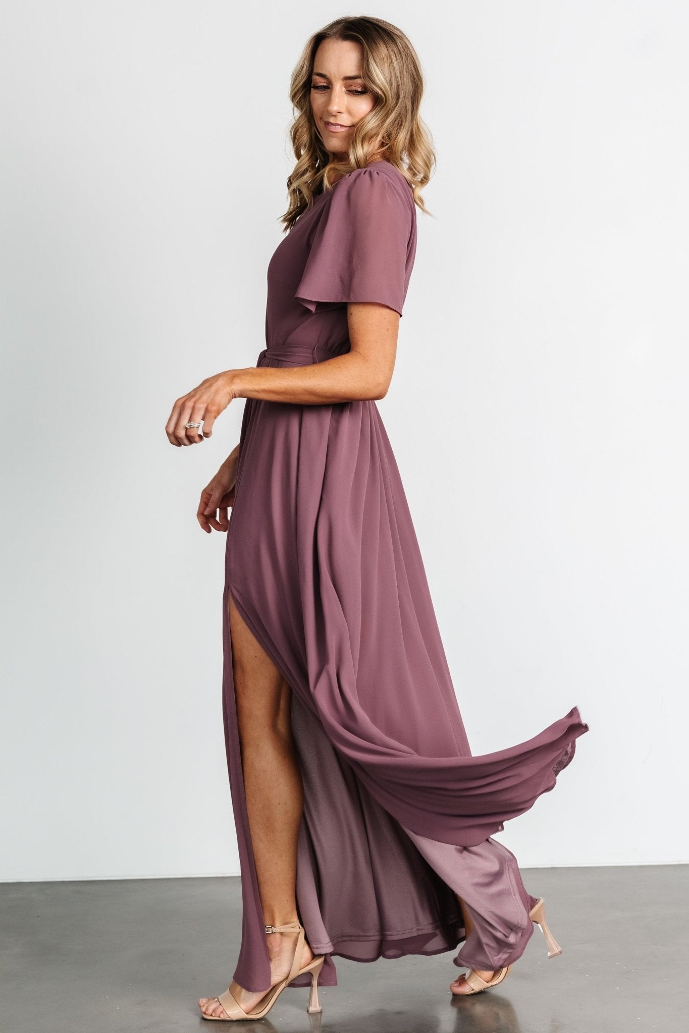 Naomi Short Sleeve Maxi Dress | Vintage Plum Genuine Cheap Online