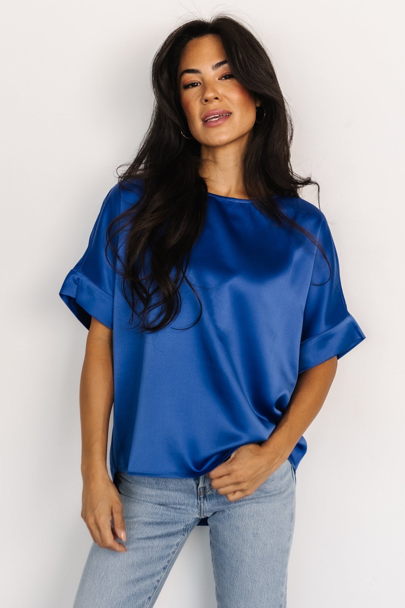 Rory Satin Top | Cobalt Cheap The Cheapest