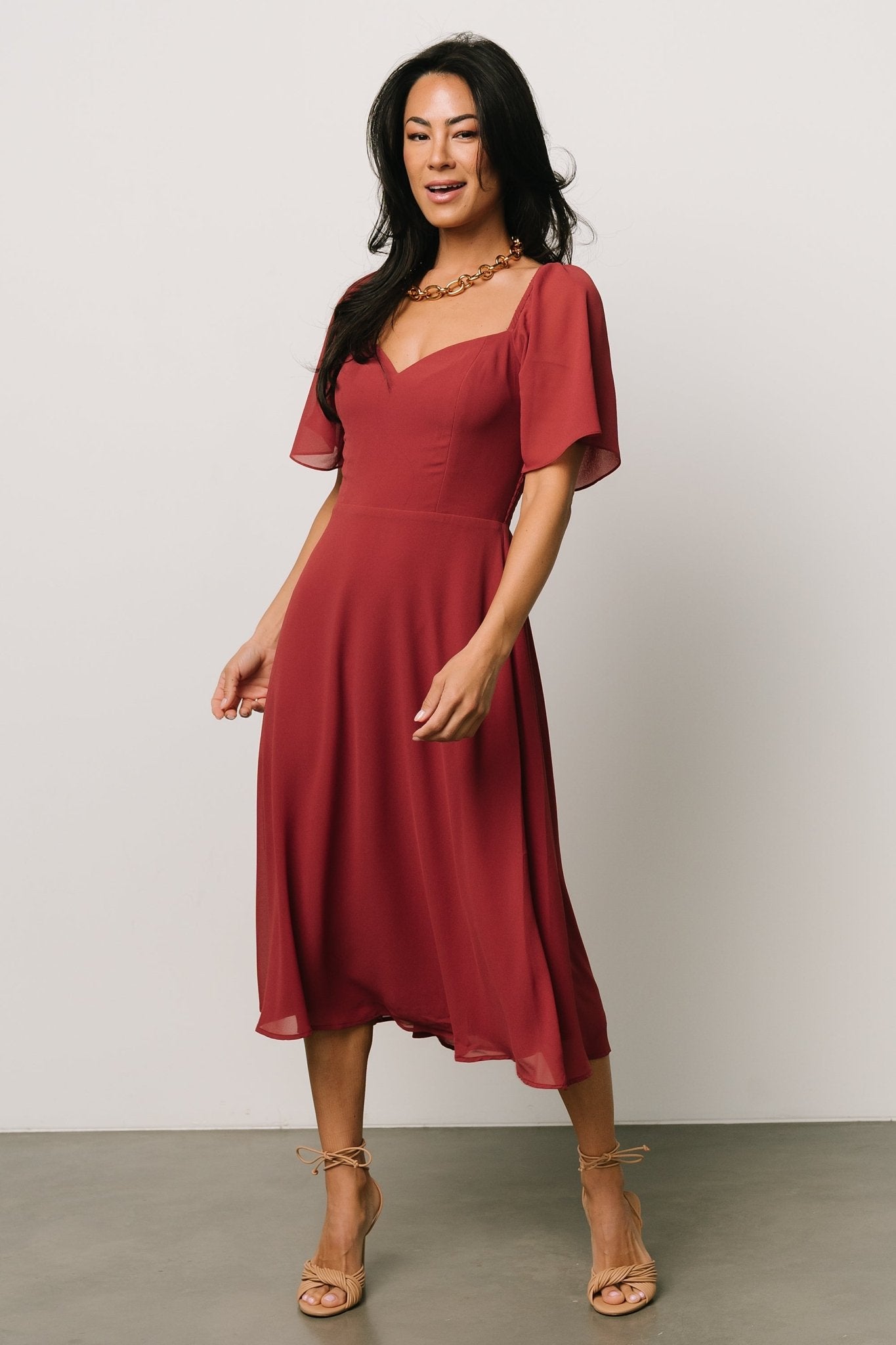 Colette Sweetheart Midi Dress | Terracotta Fast Delivery Sale Online