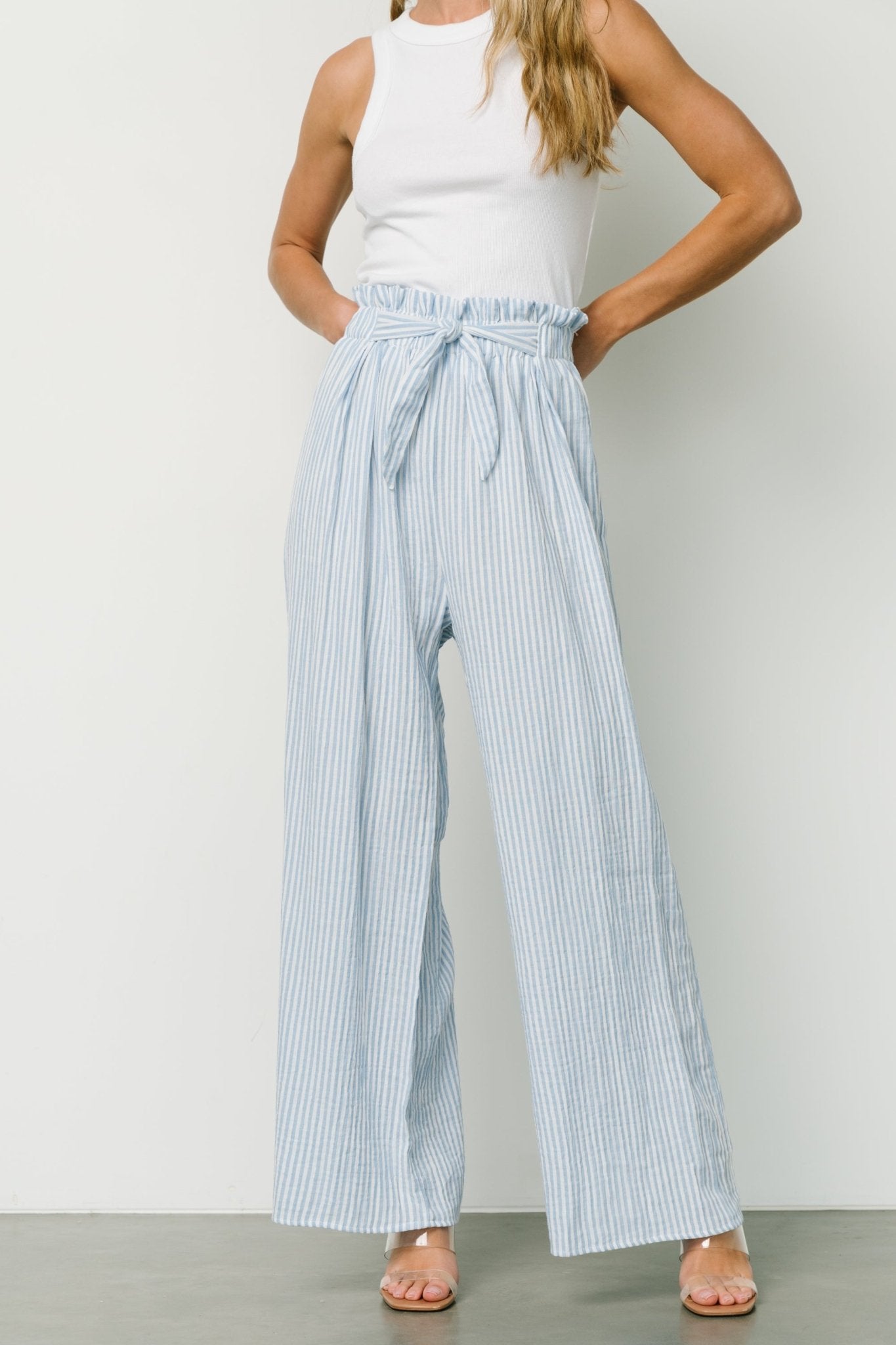 Delphi Wide Leg Pants | Blue Stripe Perfect Sale Online