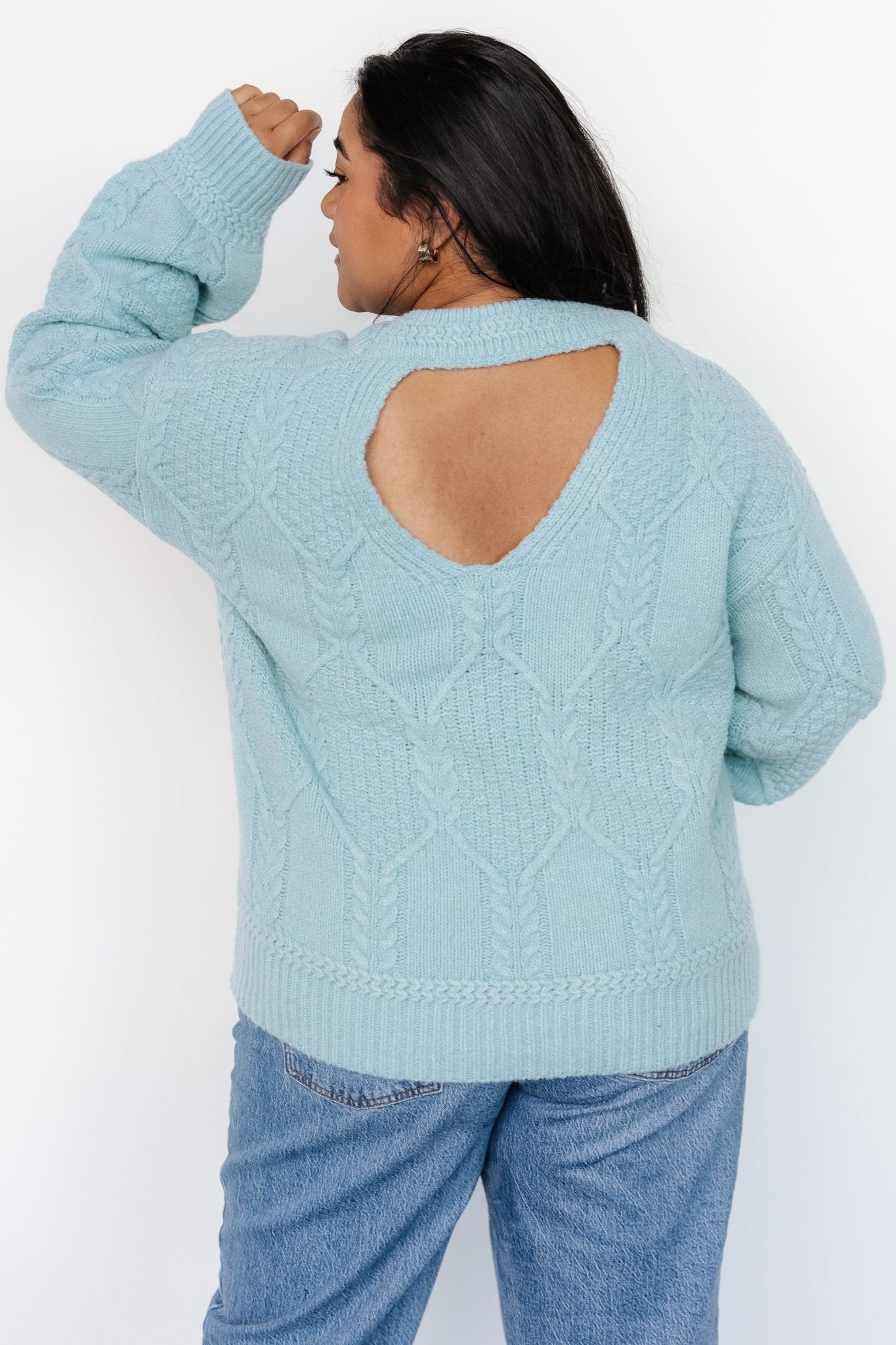 Sheffield Knit Sweater | Light Blue Outlet Clearance Store