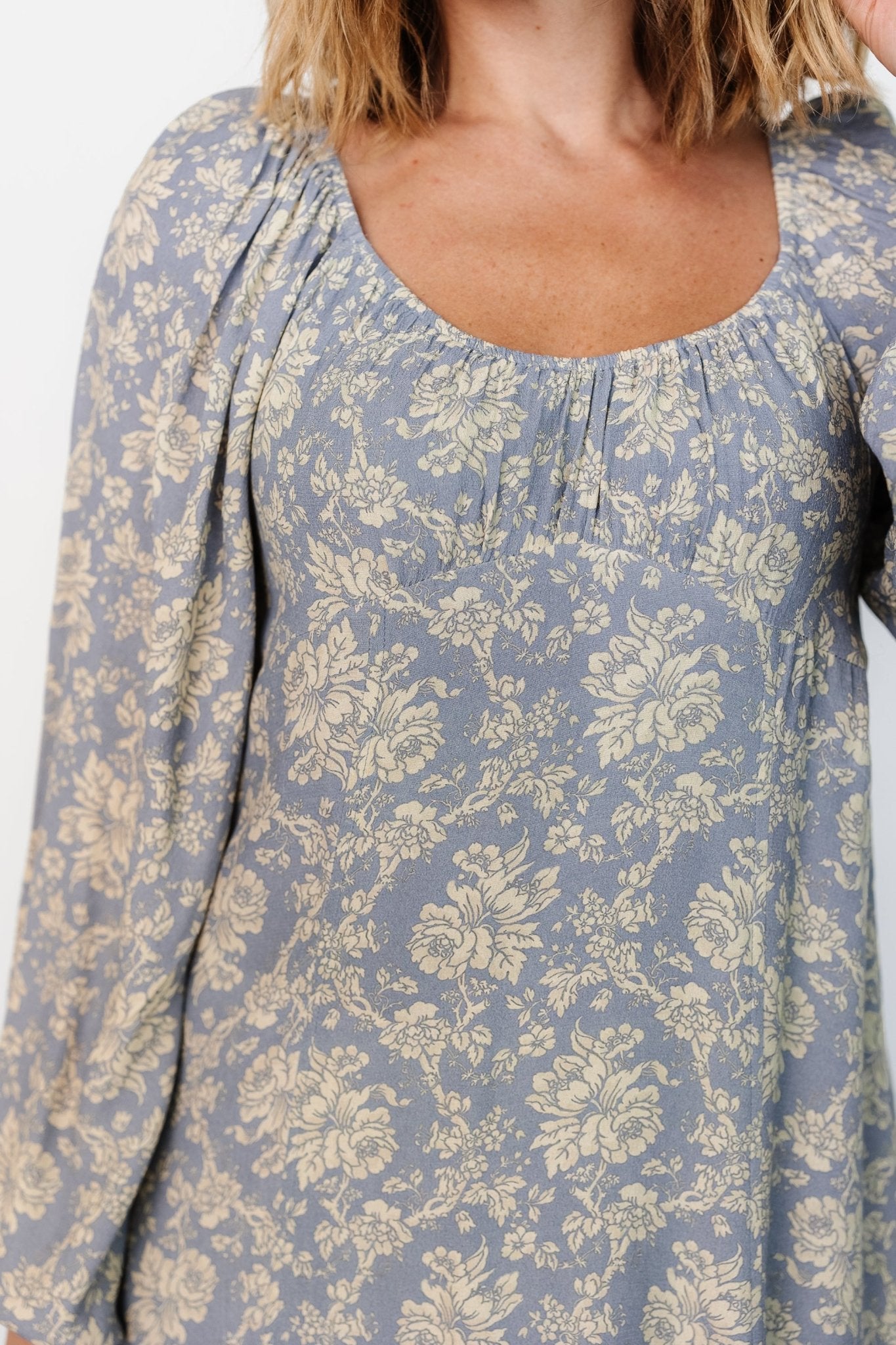 McKinney Dress | Blue + Vintage Cream Floral Buy Cheap Huge Surprise