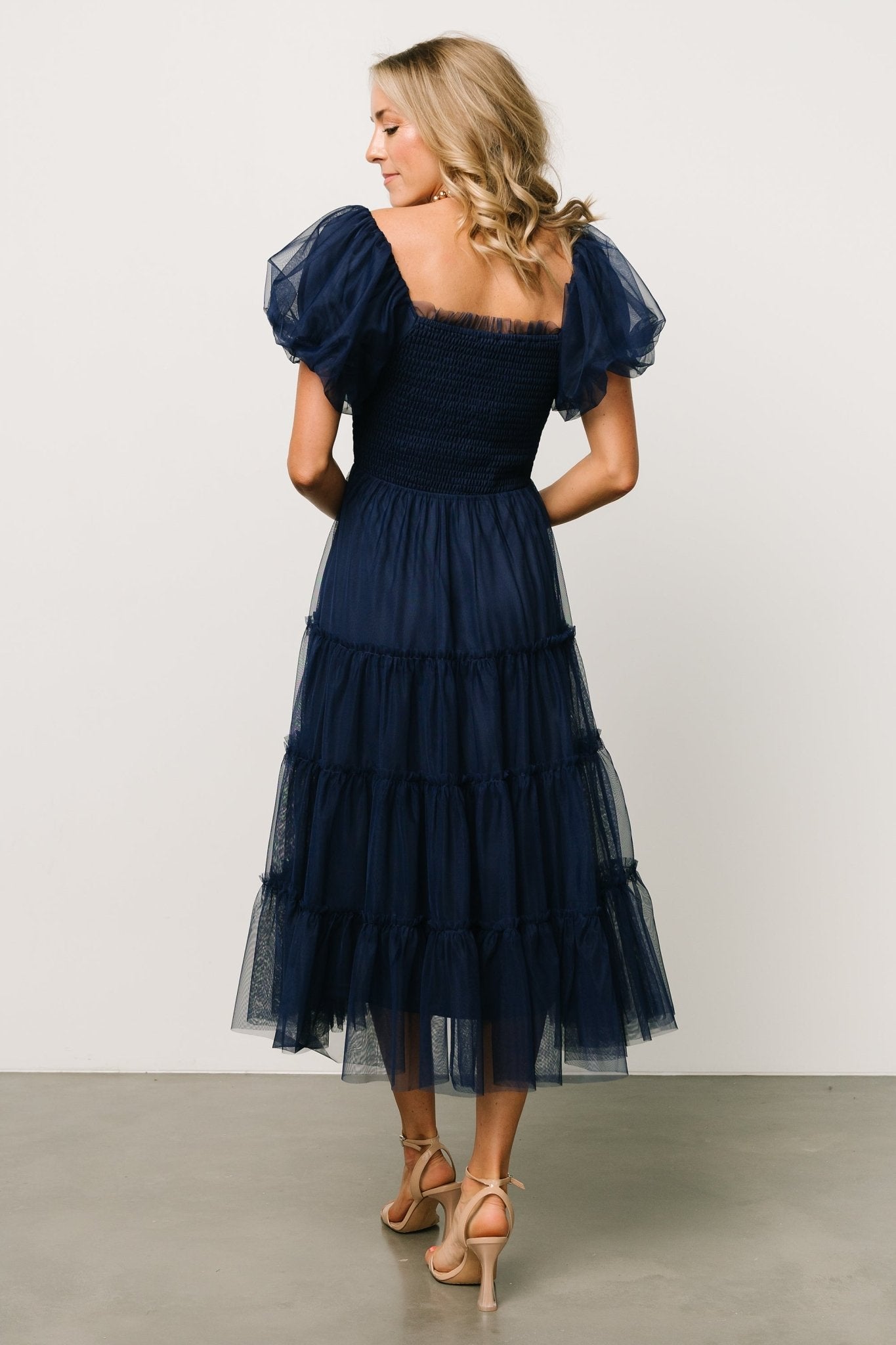 Liv Tulle Midi Dress | Navy Outlet Marketable