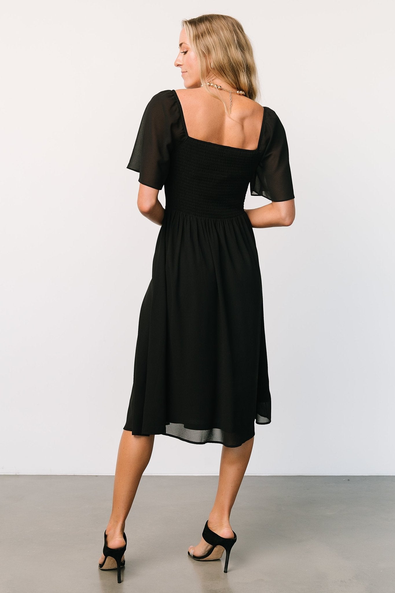 Colette Sweetheart Midi Dress | Black Discount Big Sale