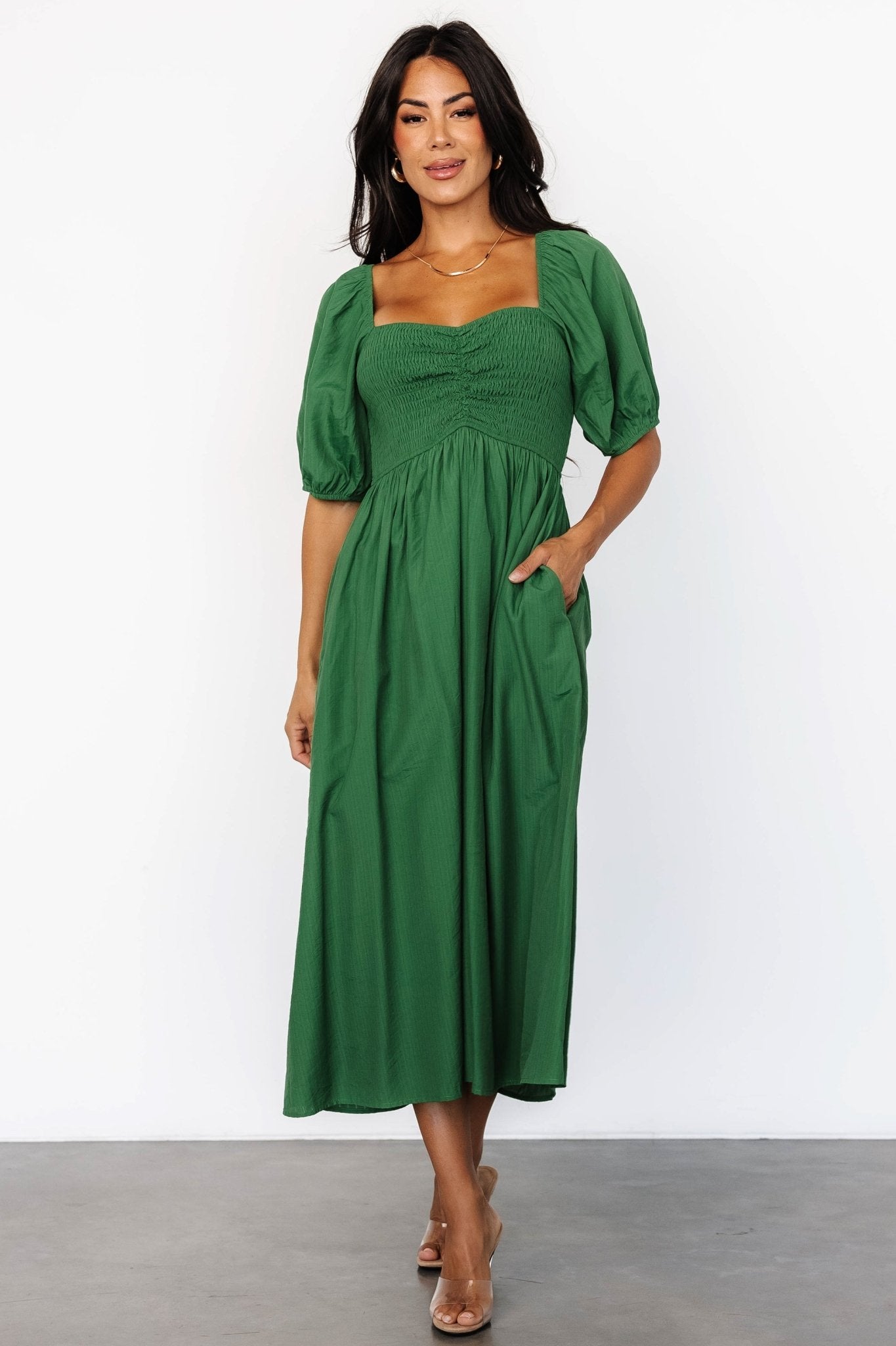 Stefania Midi Dress | Green Sale Cheapest Pice