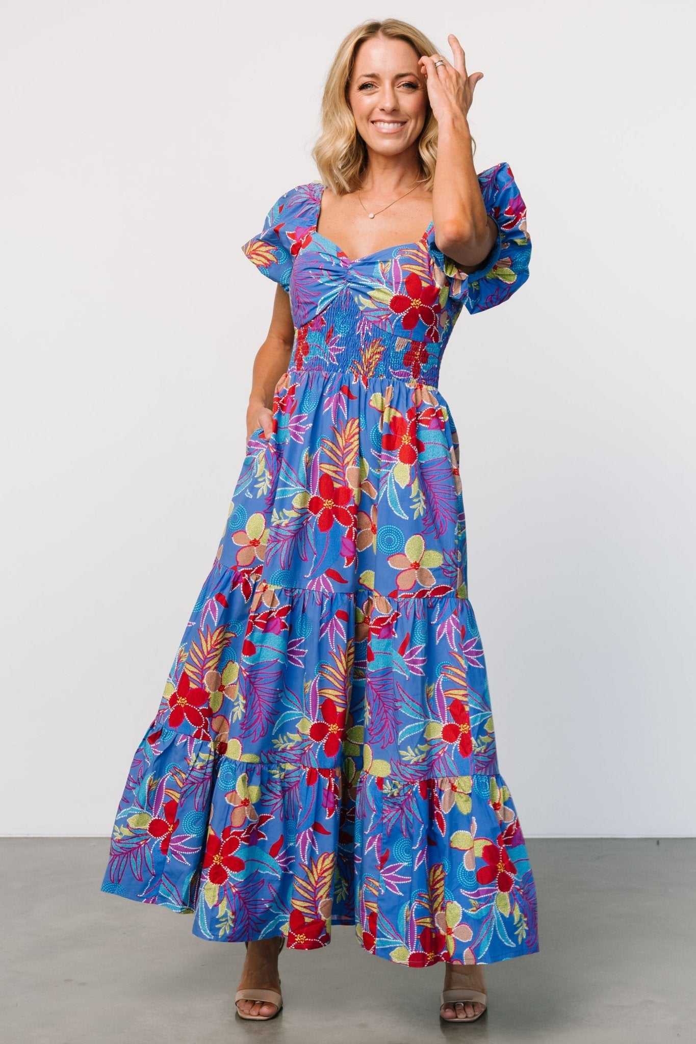 Melanie Maxi Dress | Blue Multi Cheap Sale Enjoy