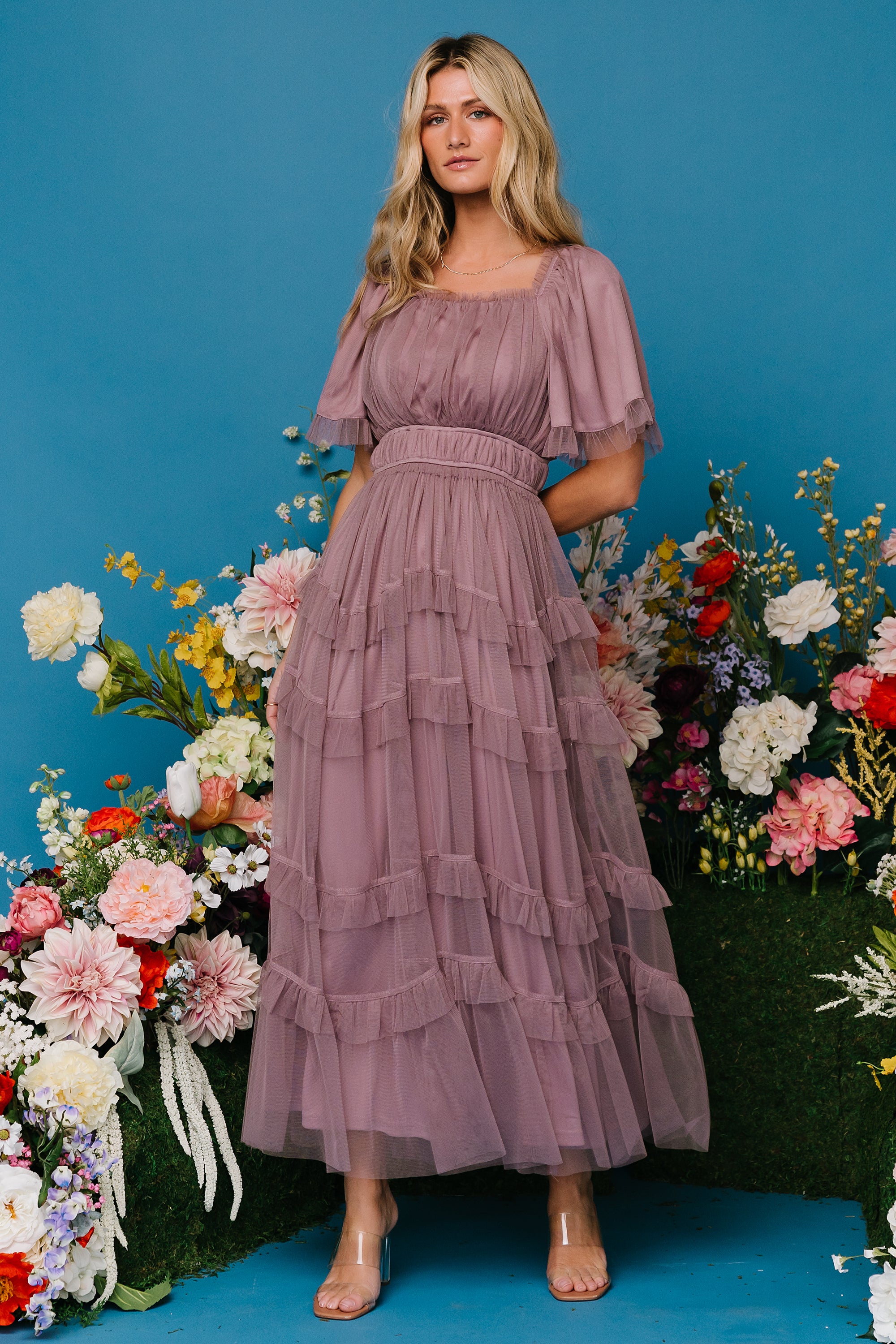 Magdalena Tulle Maxi Dress | Dusty Orchid Online Online For Sale