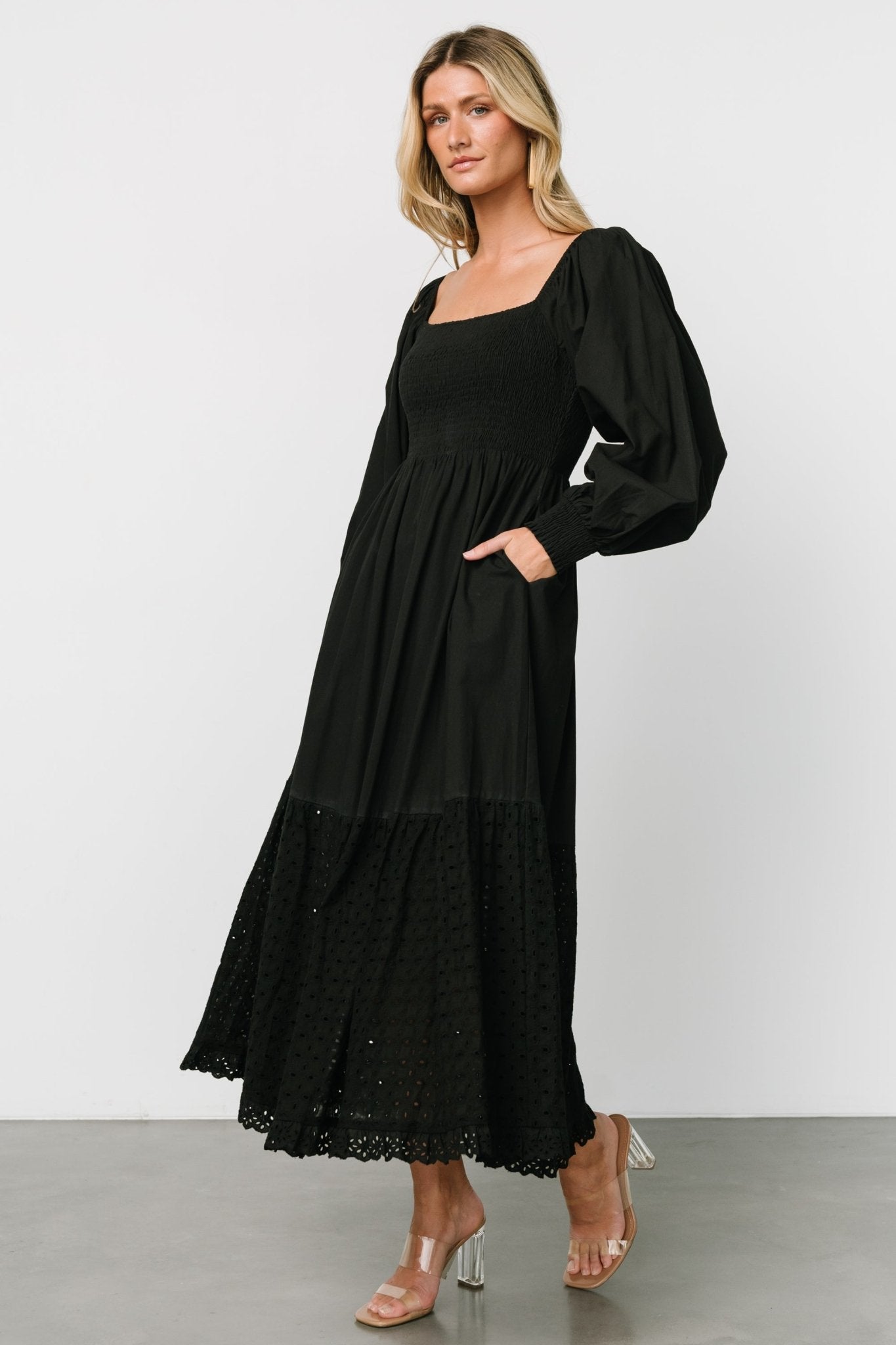 Chandler Eyelet Maxi Dress | Black Big Discount Online