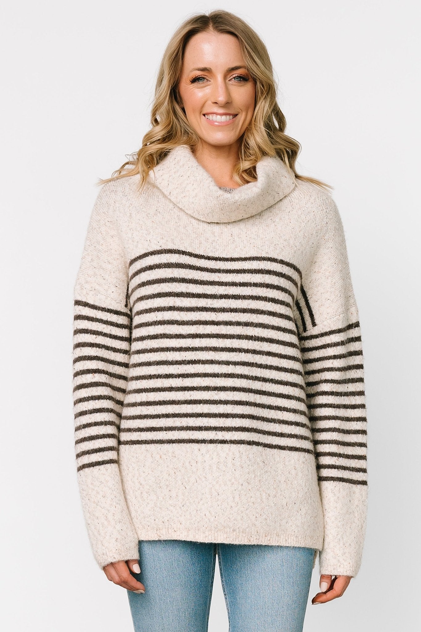 Pennington Turtleneck Sweater | Cream Multi Stripe Tumblr Cheap Online