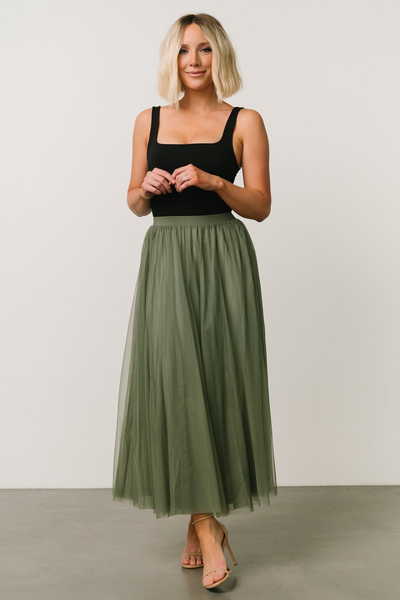 Mila Tulle Skirt | Dark Sage Cheap Sale Many Kinds Of