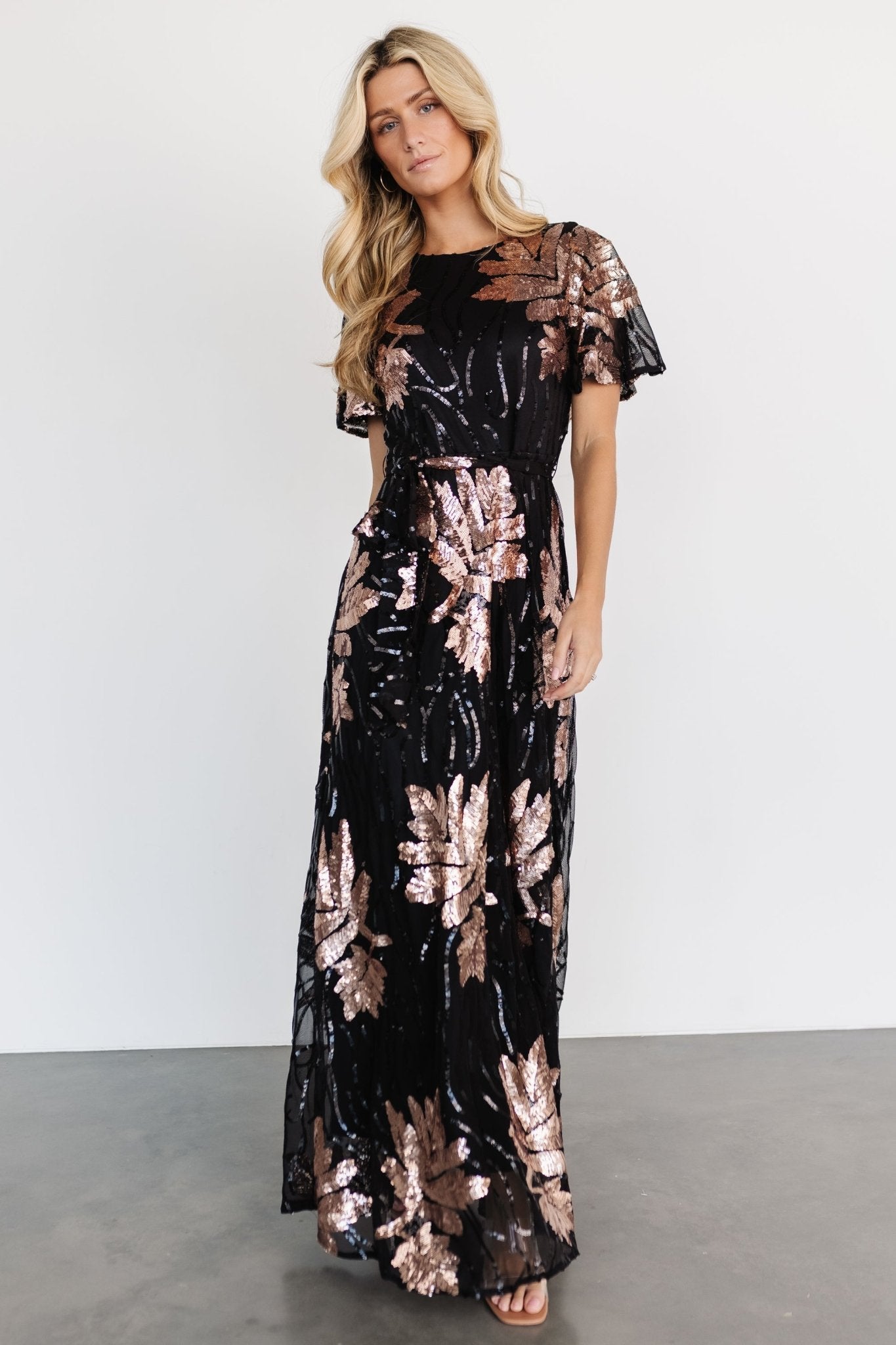 Muse Sequin Maxi Dress | Black + Rose Cheap Fashionable