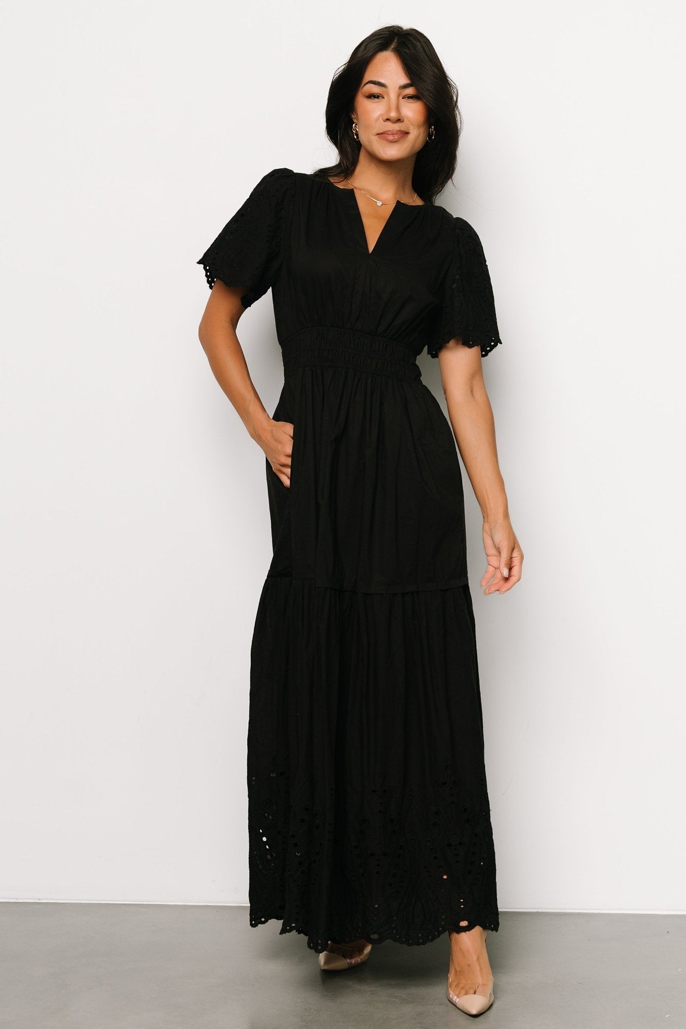 Annette Eyelet Maxi Dress | Black Sale Great Deals