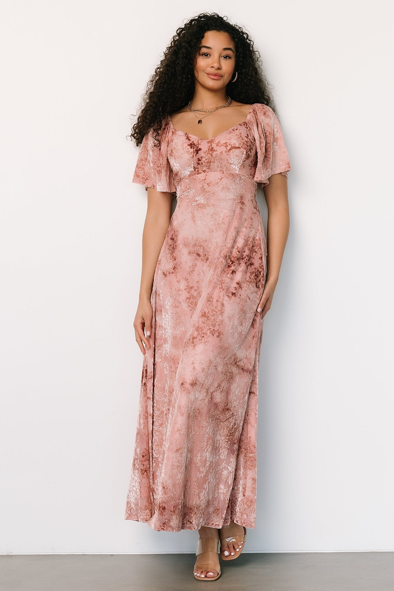 Everley Velvet Maxi Dress | Blush Newest Cheap Online