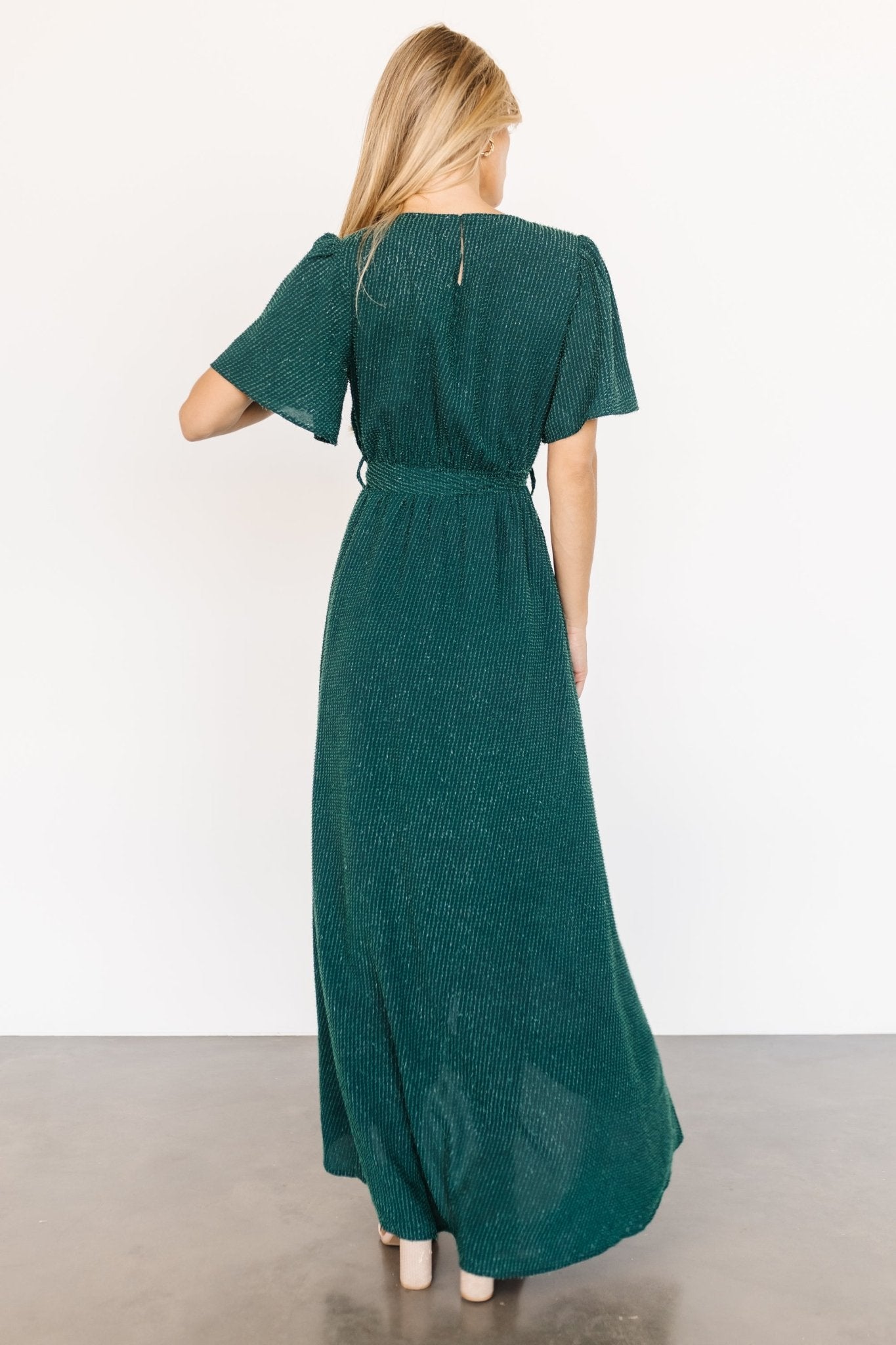 McCall Textured Maxi Dress | Dark Green Outlet 100% Original