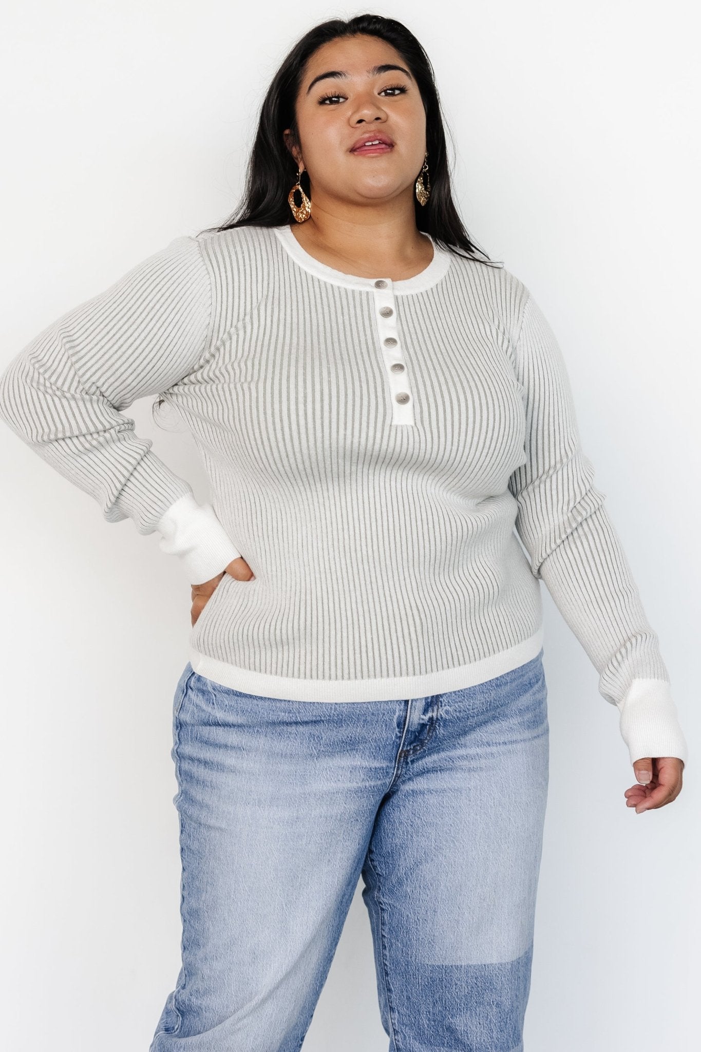 Stevie Ribbed Sweater | Gray Clearance Classic