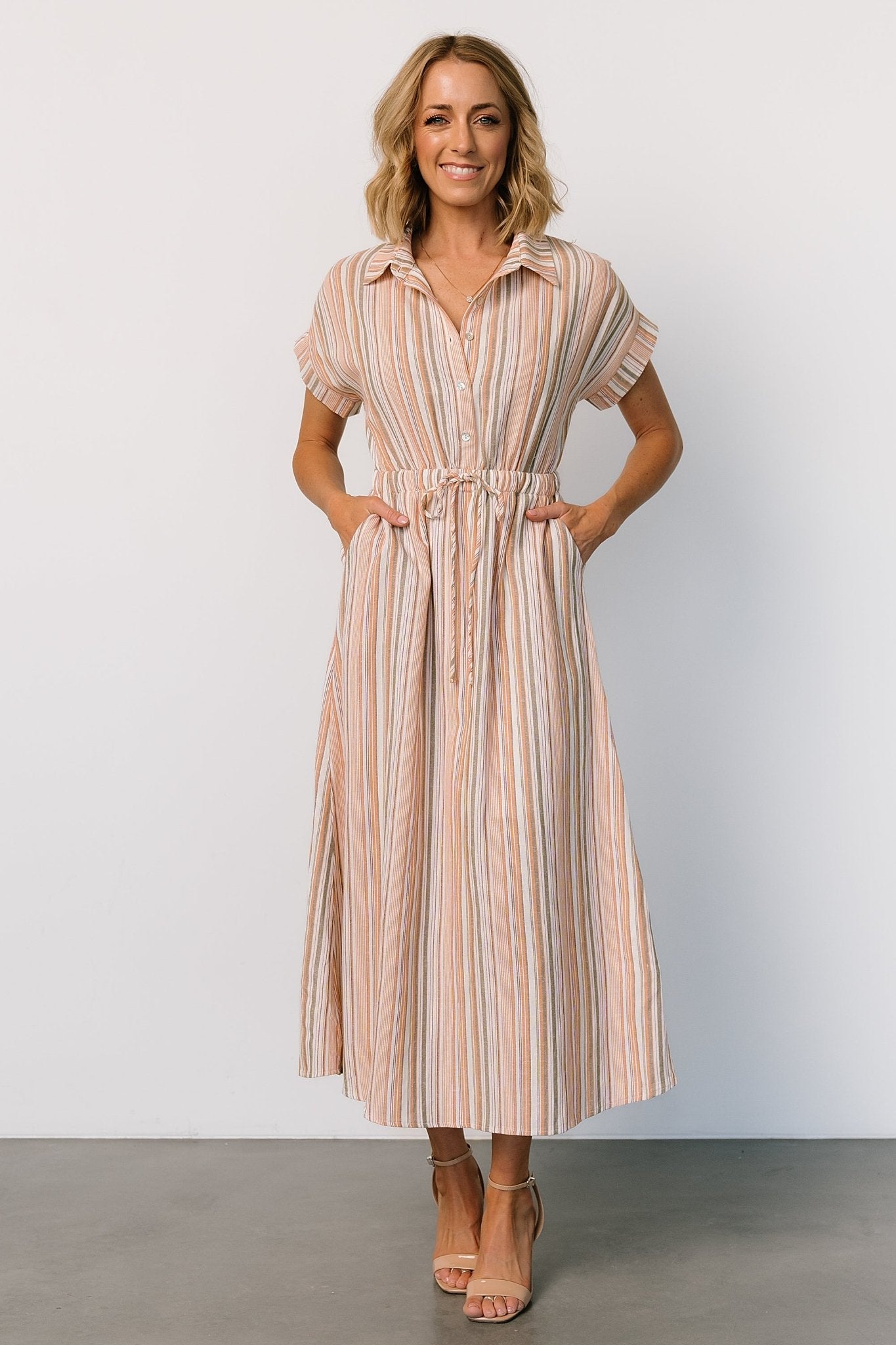 Carole Midi Dress | Multi Stripe Supply Online