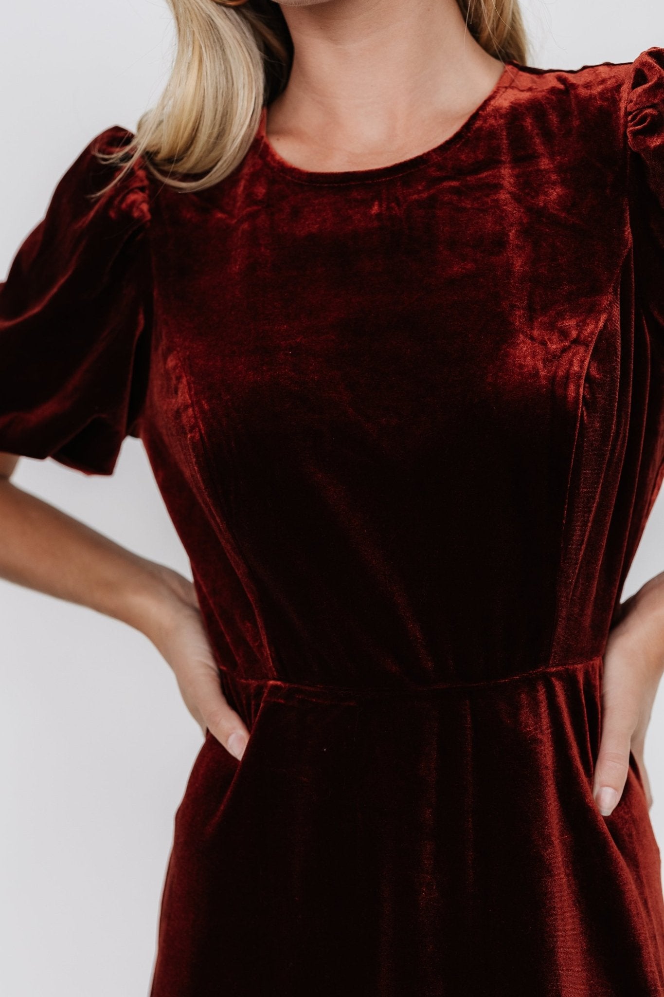 Nita Velvet Midi Dress | Deep Cinnamon Official Site