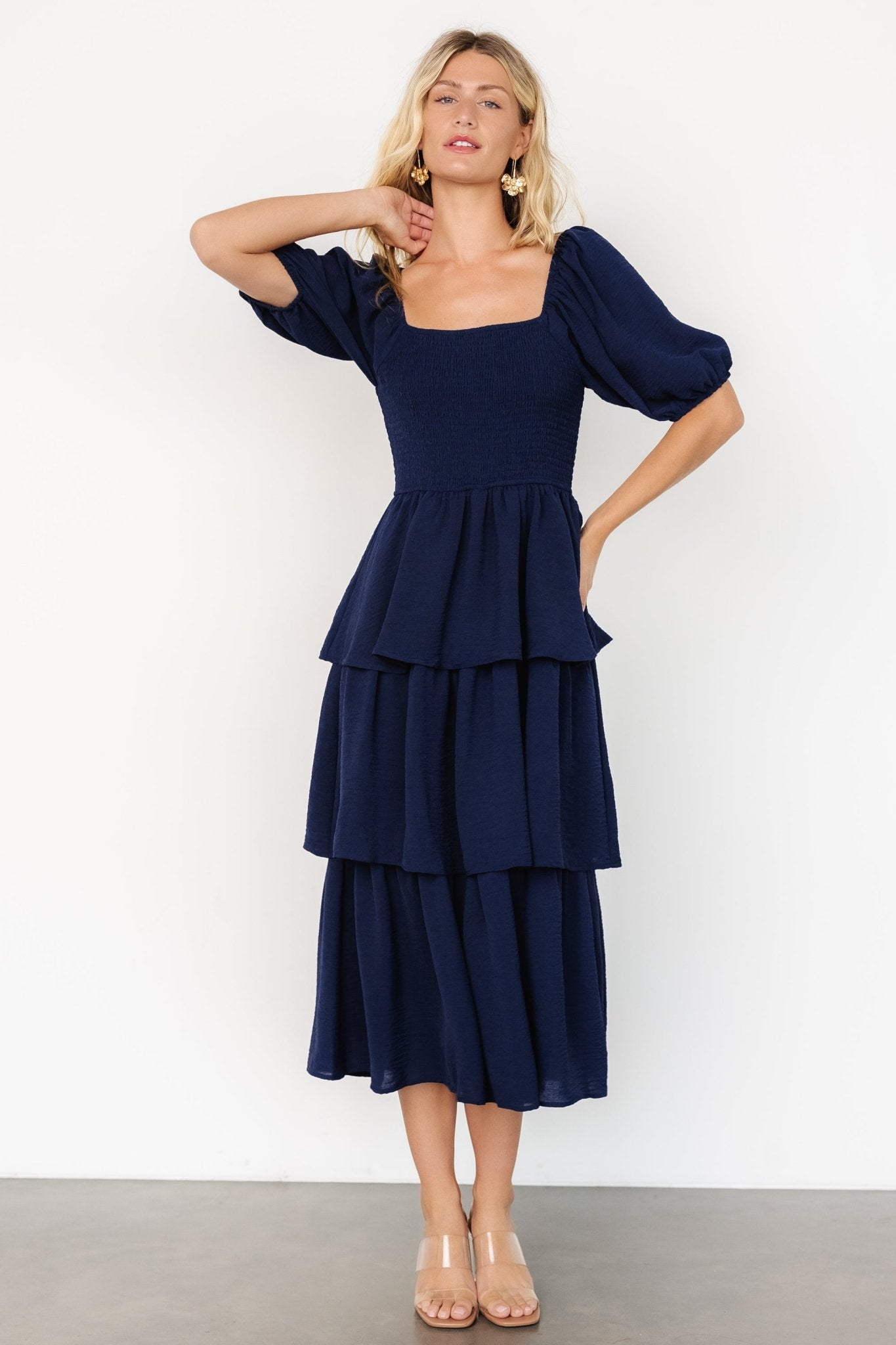 Ashbourne Tiered Dress | Midnight Blue Best Wholesale For Sale