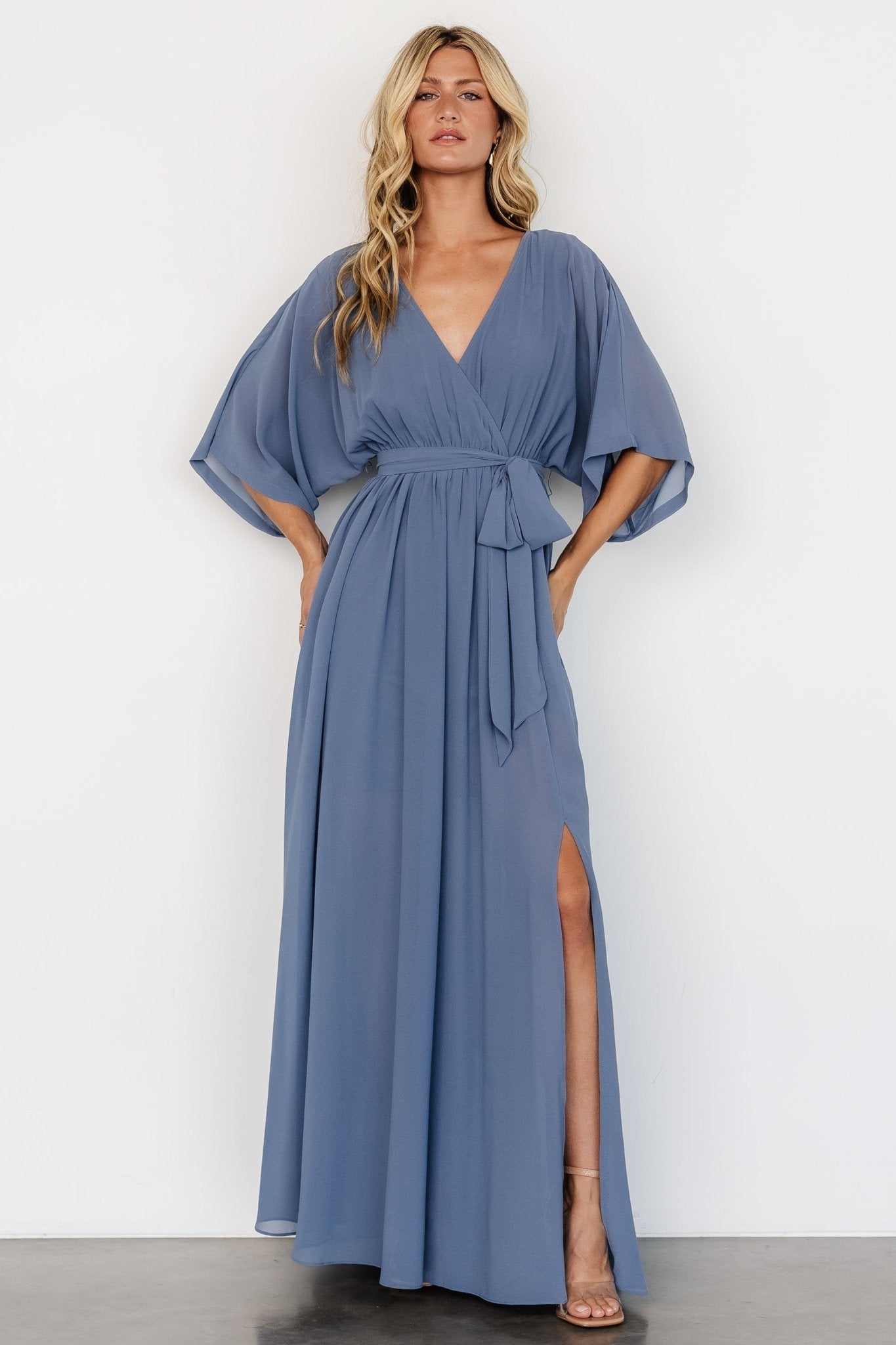 Kia Kimono Maxi Dress | Whisper Blue Clearance Fashionable