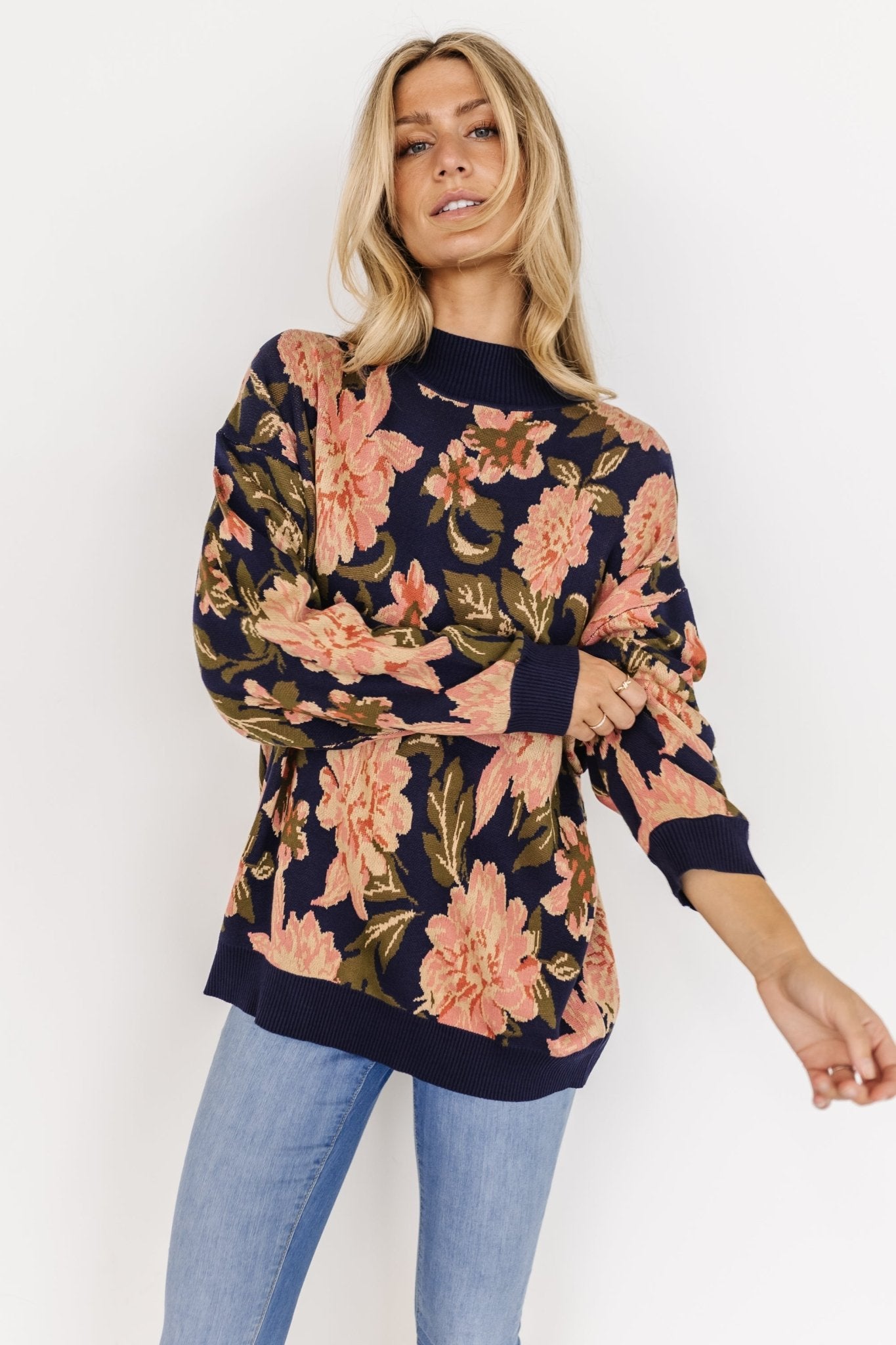 Polly Sweater | Navy Multi Floral Cheapest Online