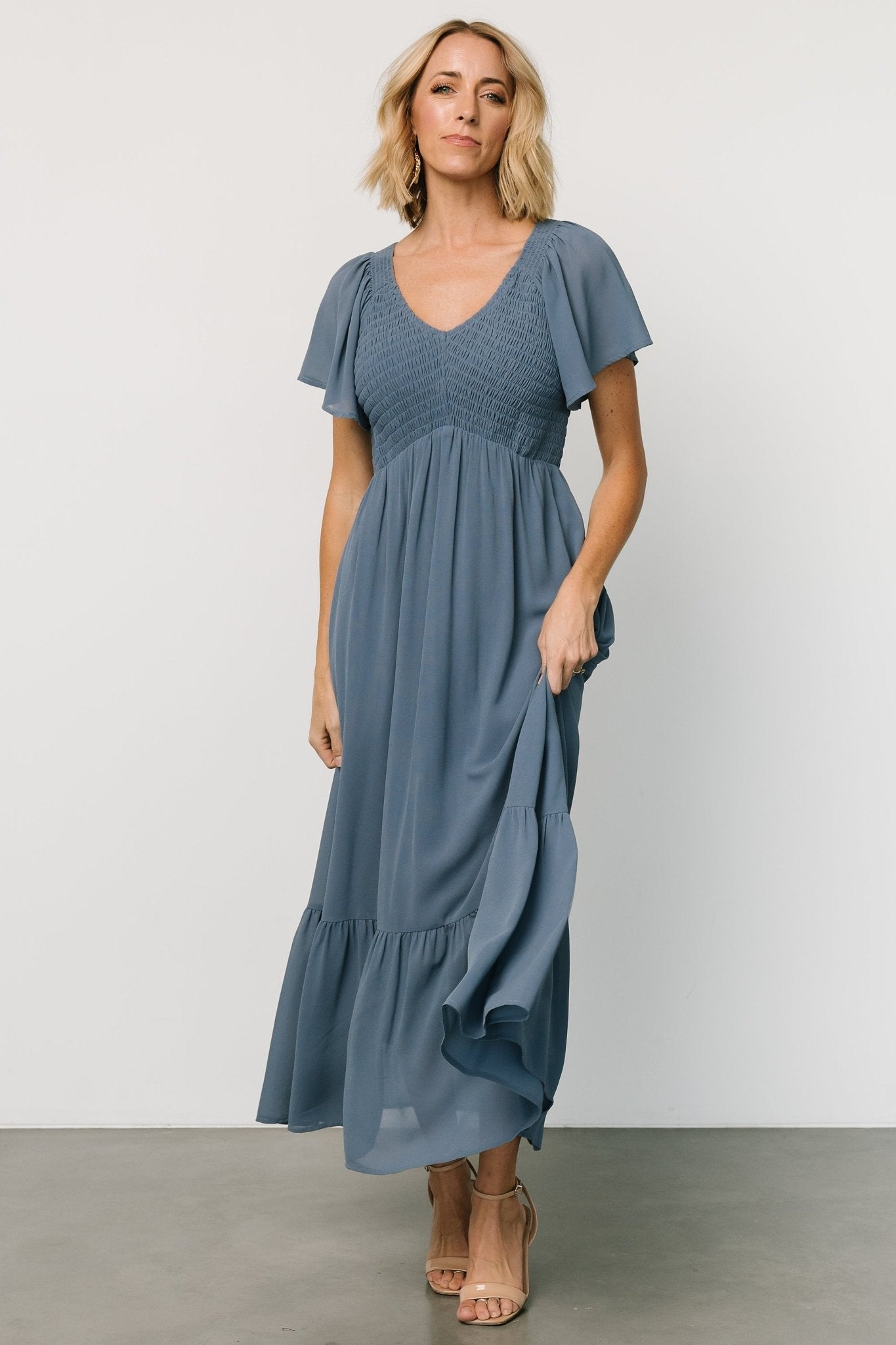 Monica Smocked Dress | Whisper Blue Free Shipping The Cheapest